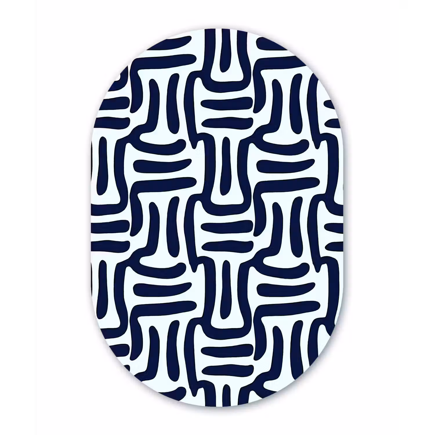 Abstract - Modern - Blauw Wandcirkel Ovaal Forex klein 630 -3d