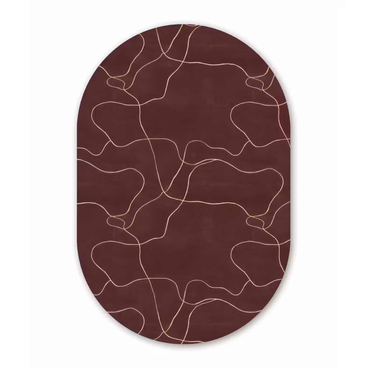 Abstract - Modern - Bruin Wandcirkel Ovaal Forex klein 630 -3d