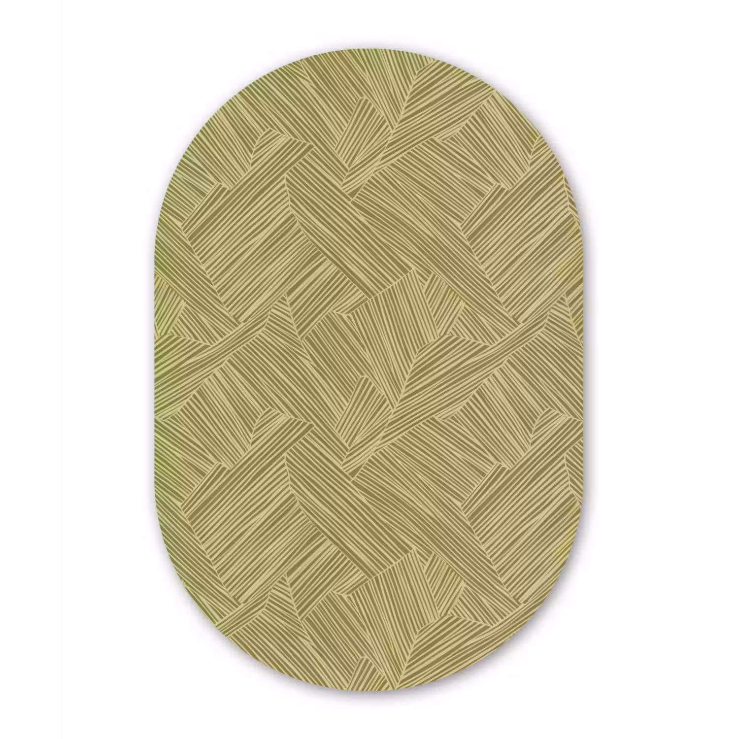 Abstract - Modern - Groen Wandcirkel Ovaal Forex klein 630 -3d