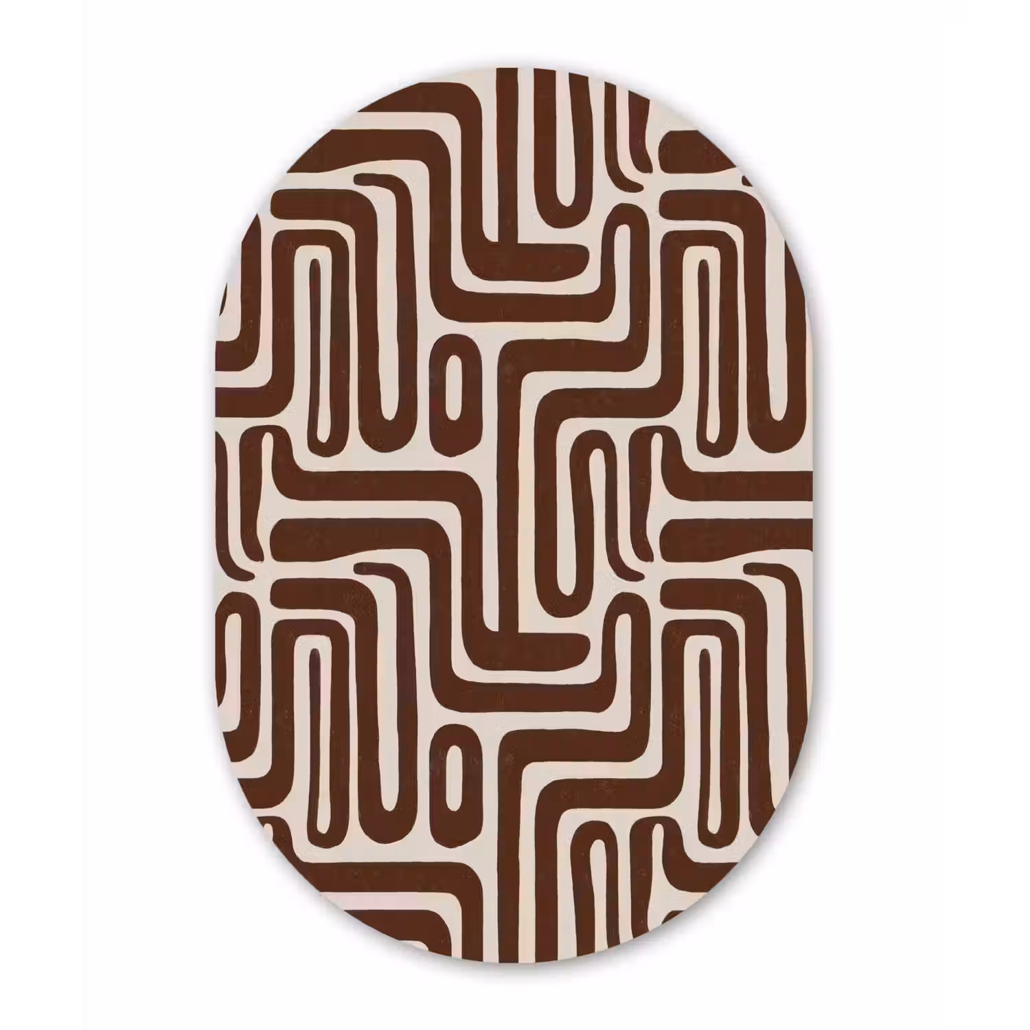Abstract - Patroon - Bruin Wandcirkel Ovaal Forex klein 630 -3d