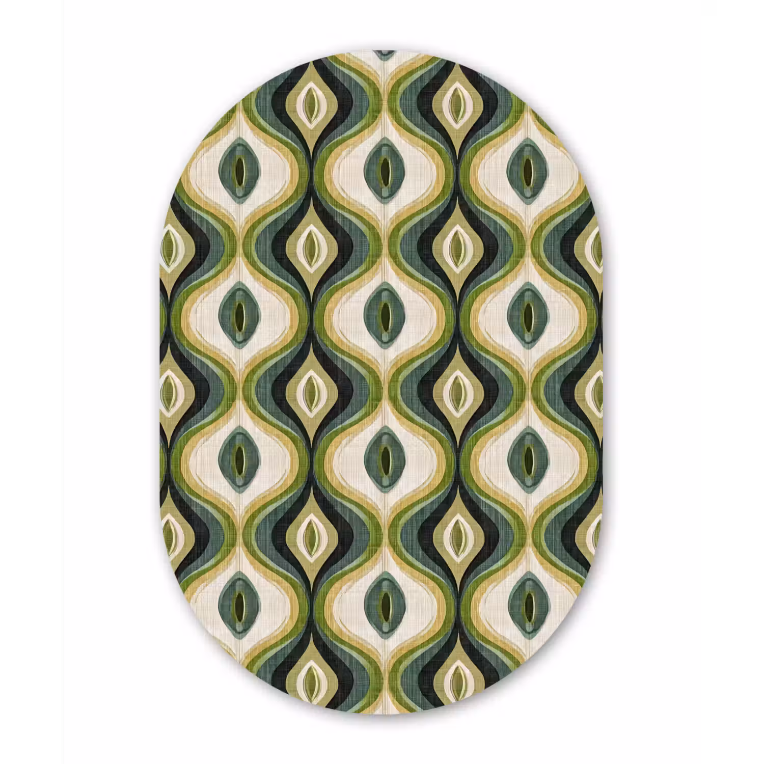 Abstract - Ritmisch - Groen Wandcirkel Ovaal Forex klein 630 -3d