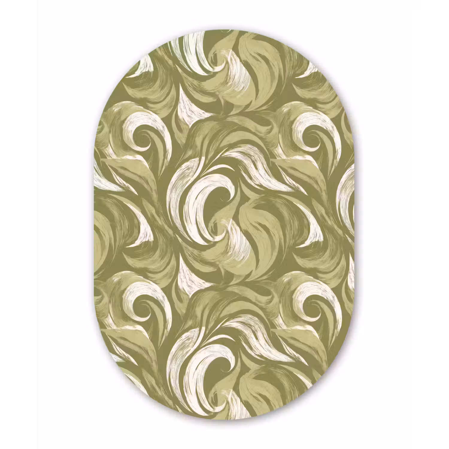 Abstract - Textuur - Groen Wandcirkel Ovaal Forex klein 630 -3d