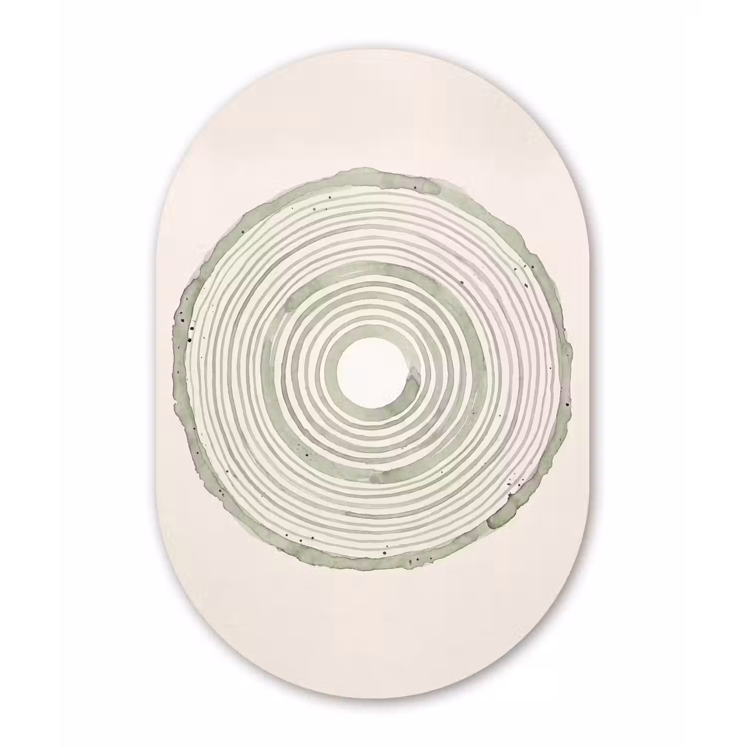 Abstractie - Cirkels - Waterverf - Groen - Modern Wandcirkel Ovaal Forex klein -3d