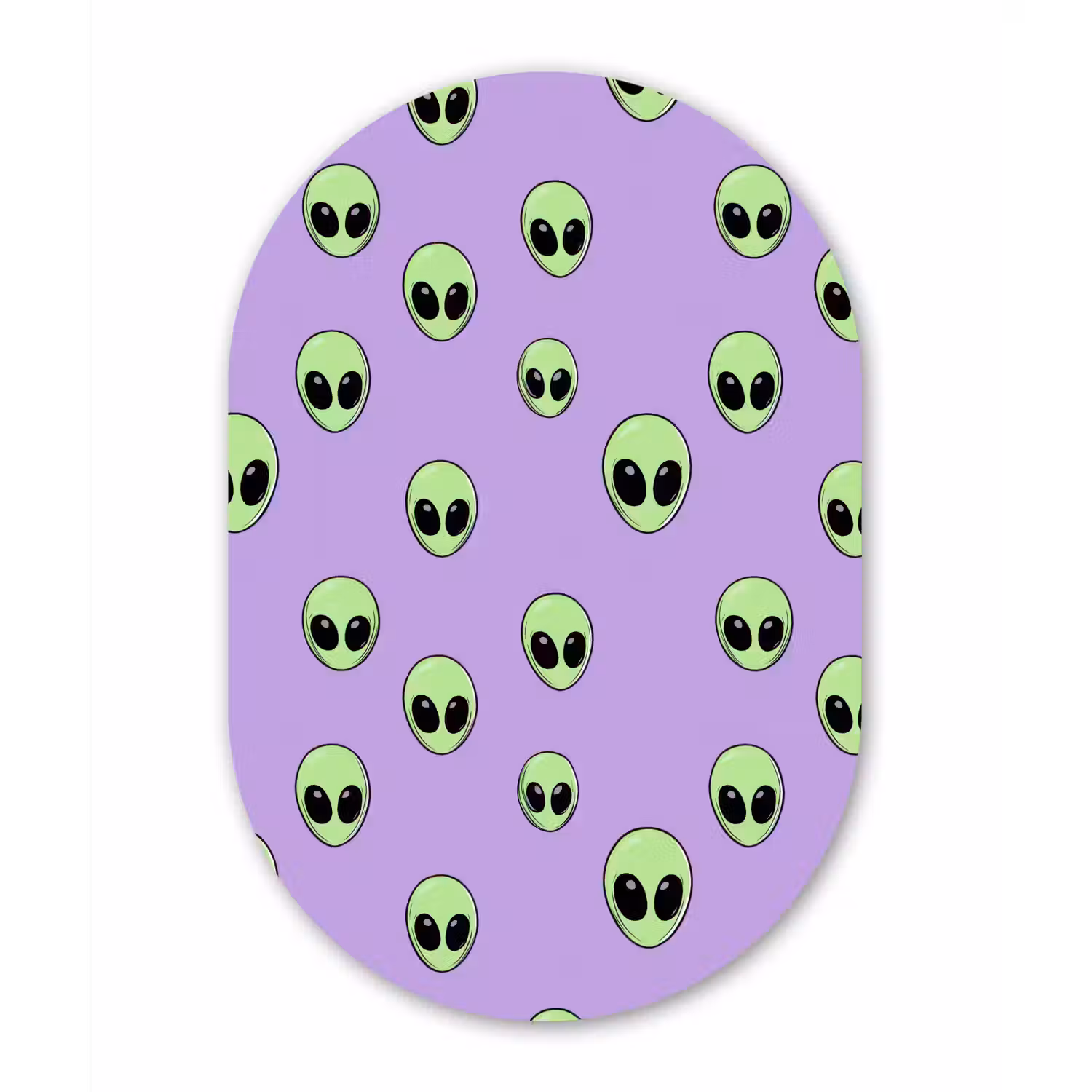 Alien - Retro - Lila Wandcirkel Ovaal Forex klein 630 -3d