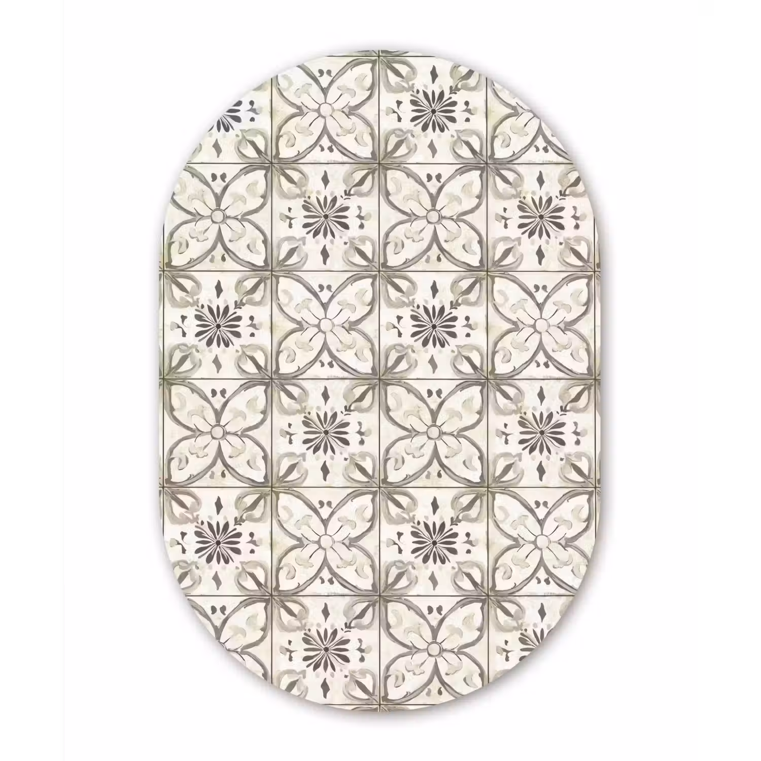 Antiek - Tegel - Beige Wandcirkel Ovaal Forex klein 630 -3d