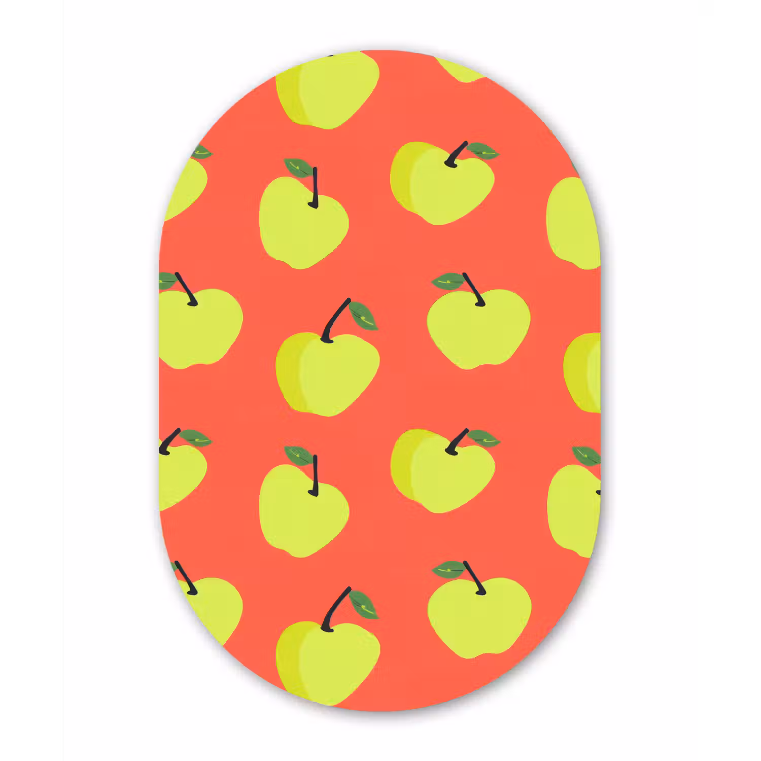 Appels - Modern - Groen Wandcirkel Ovaal Forex klein 630 -3d