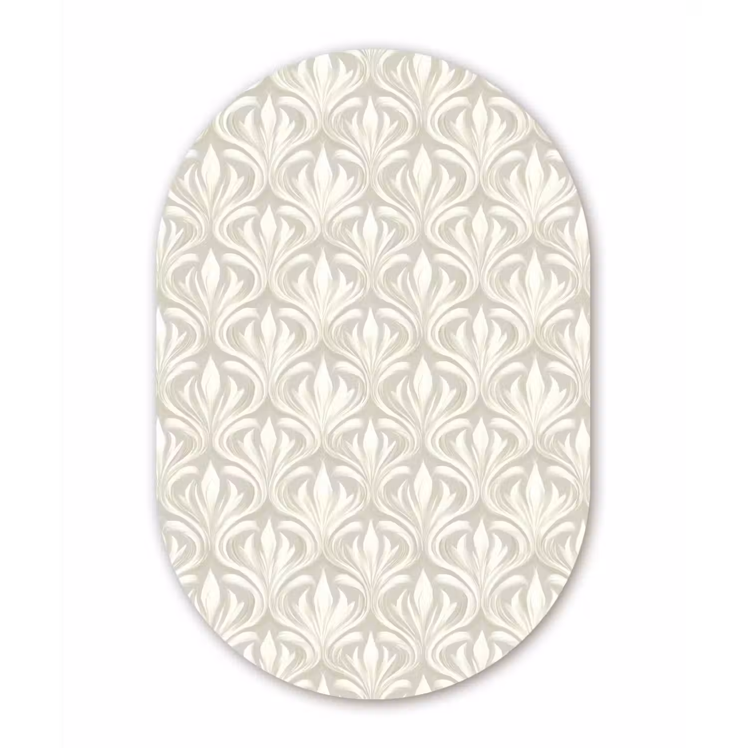 Barok - Patroon - Beige Wandcirkel Ovaal Forex klein 630 -3d