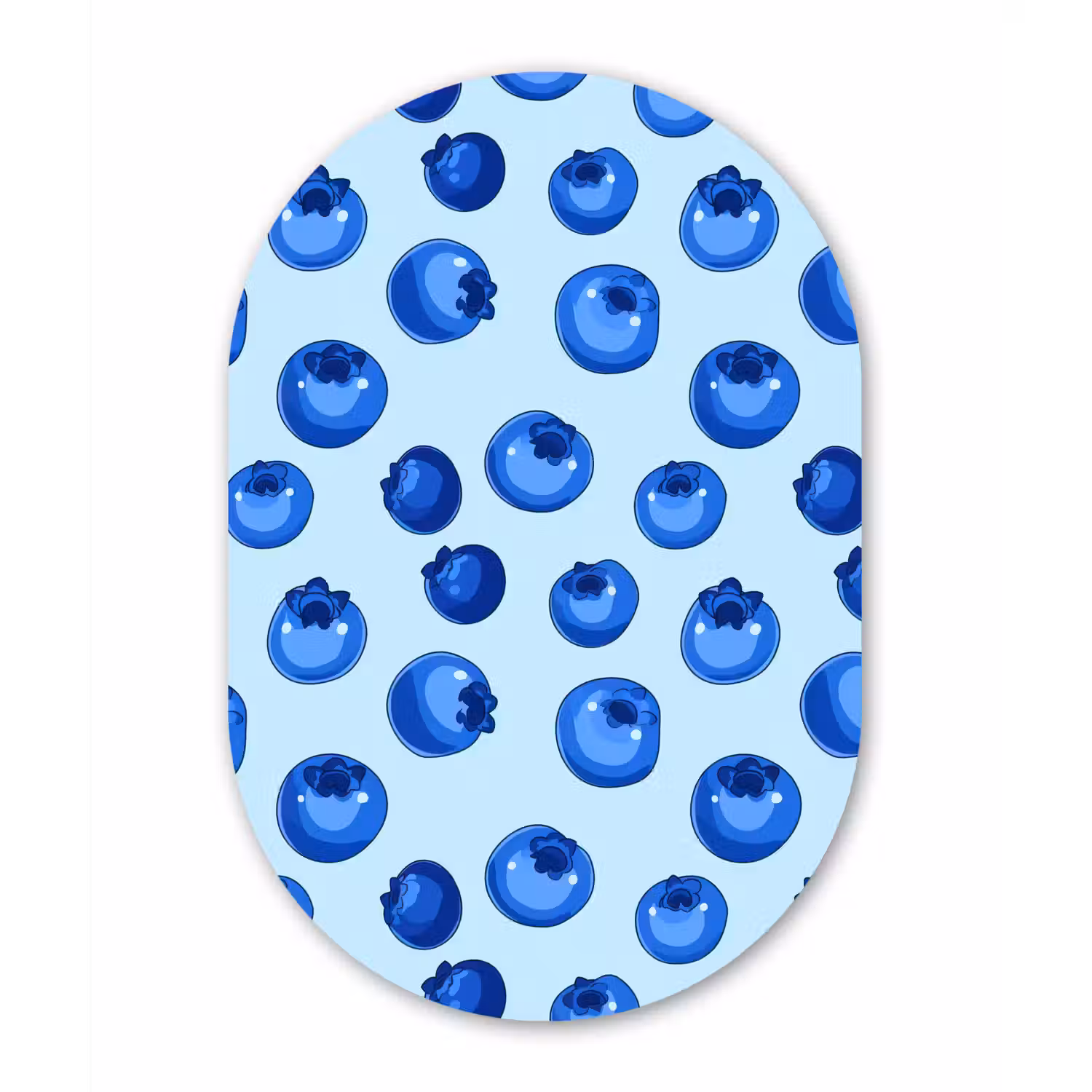 Bessen - Modern - Blauw Wandcirkel Ovaal Forex klein 630 -3d