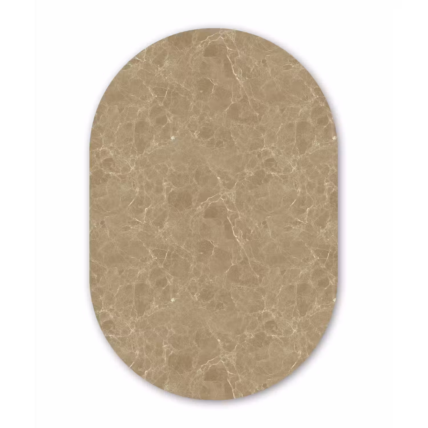 Beige - Marmer - Witte aders Wandcirkel Ovaal Forex klein 630 -3d