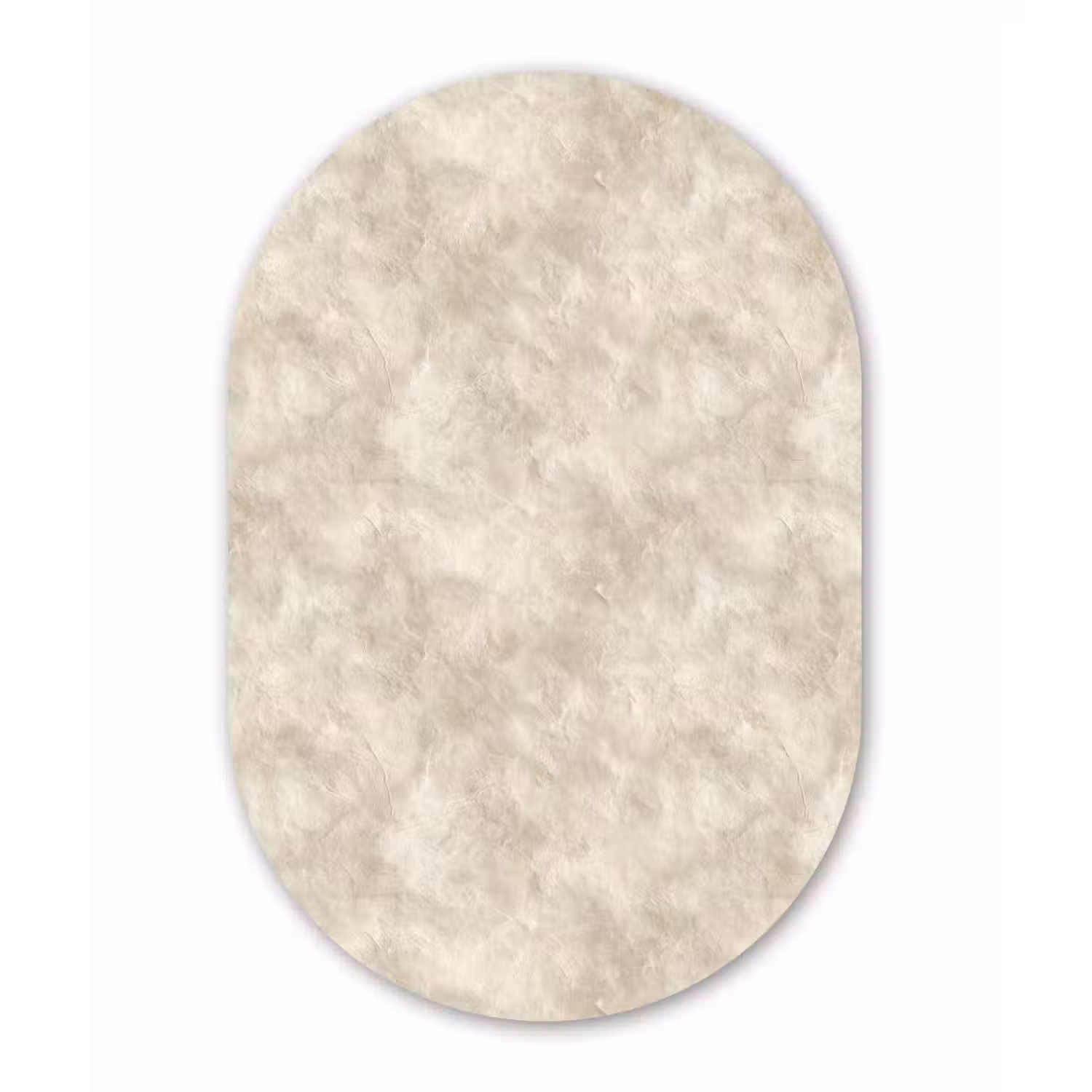 Beige - Reliëfstructuur - Natuursteen Wandcirkel Ovaal Forex klein 630 -3d