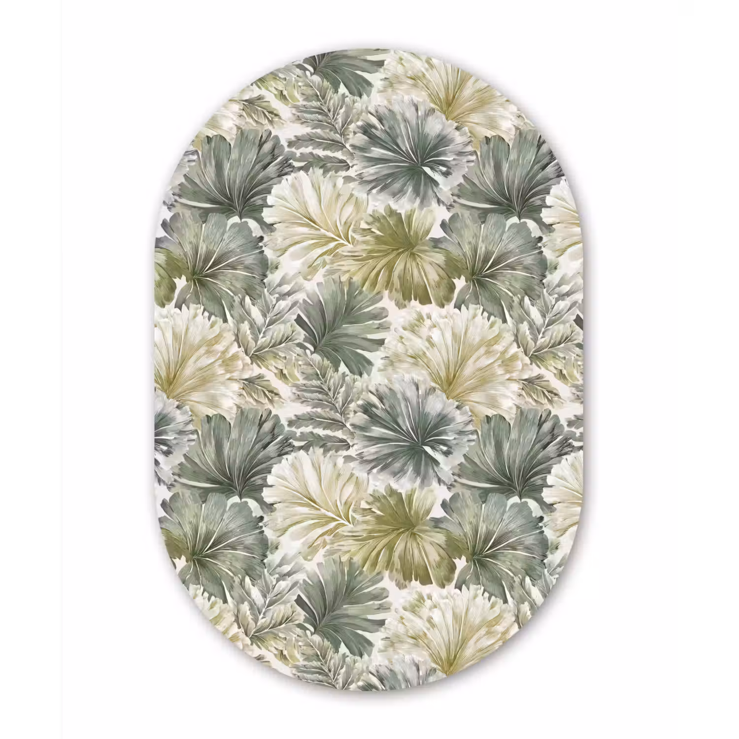 Bladeren - Botanisch - Groen Wandcirkel Ovaal Forex klein 630 -3d
