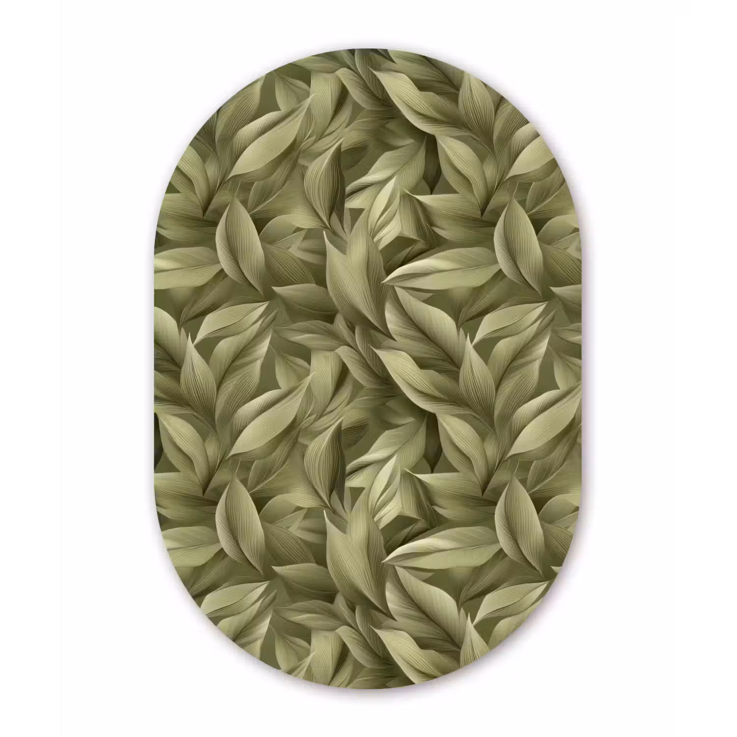 Bladeren - Modern - Groen Wandcirkel Ovaal Forex klein 630 -3d