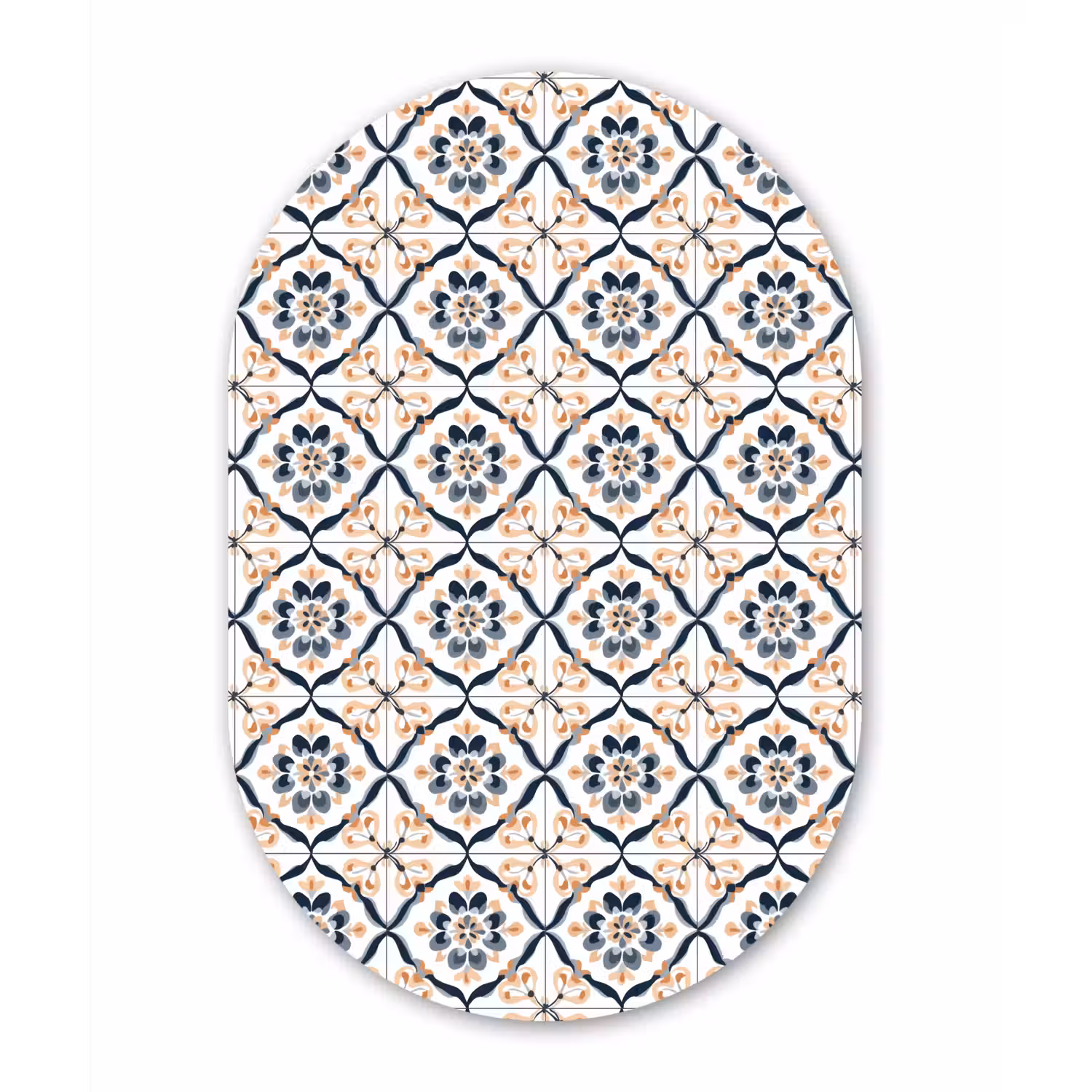 Bladvorm - Patroon - Kleurrijk Wandcirkel Ovaal Forex klein 630 -3d