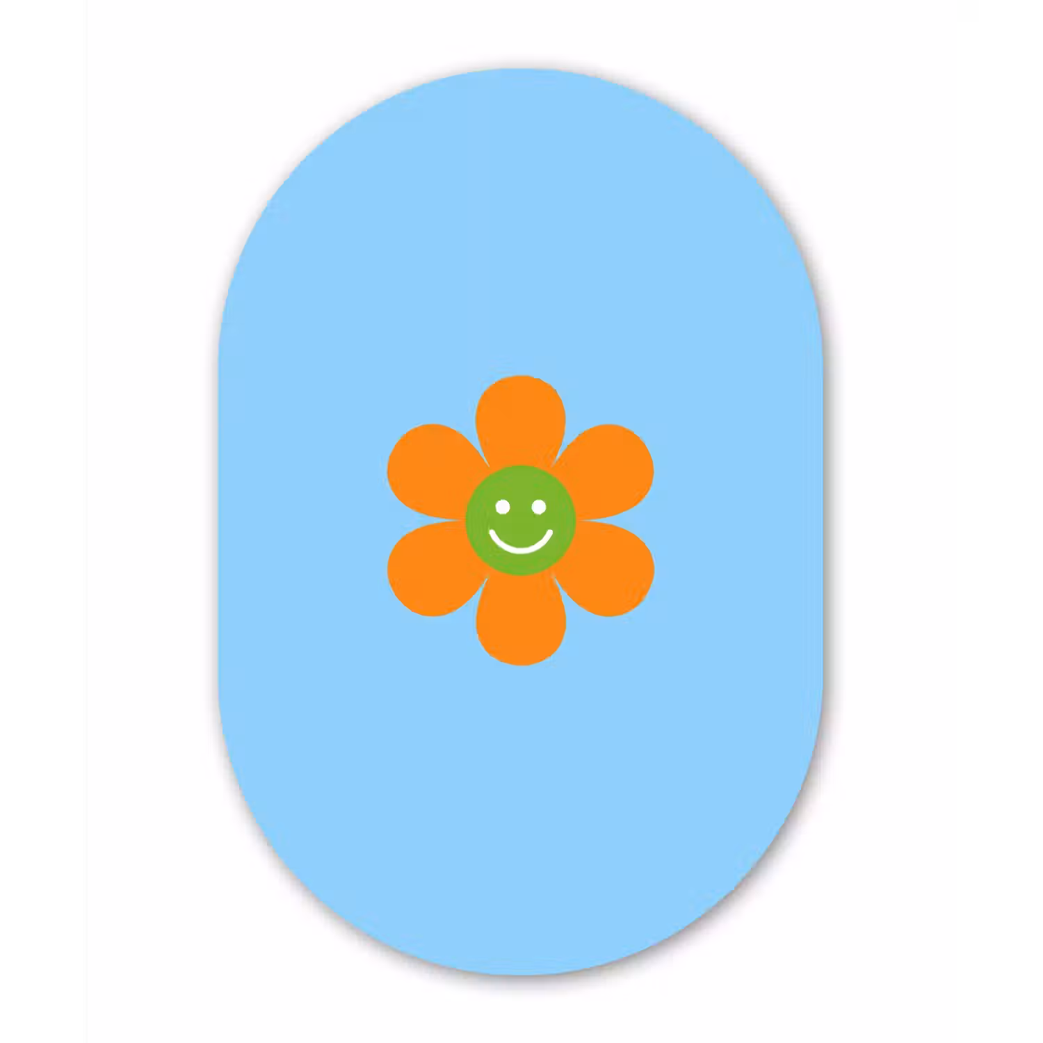 Bloem - Smiley - Kleurrijk Wandcirkel Ovaal Forex klein -3d