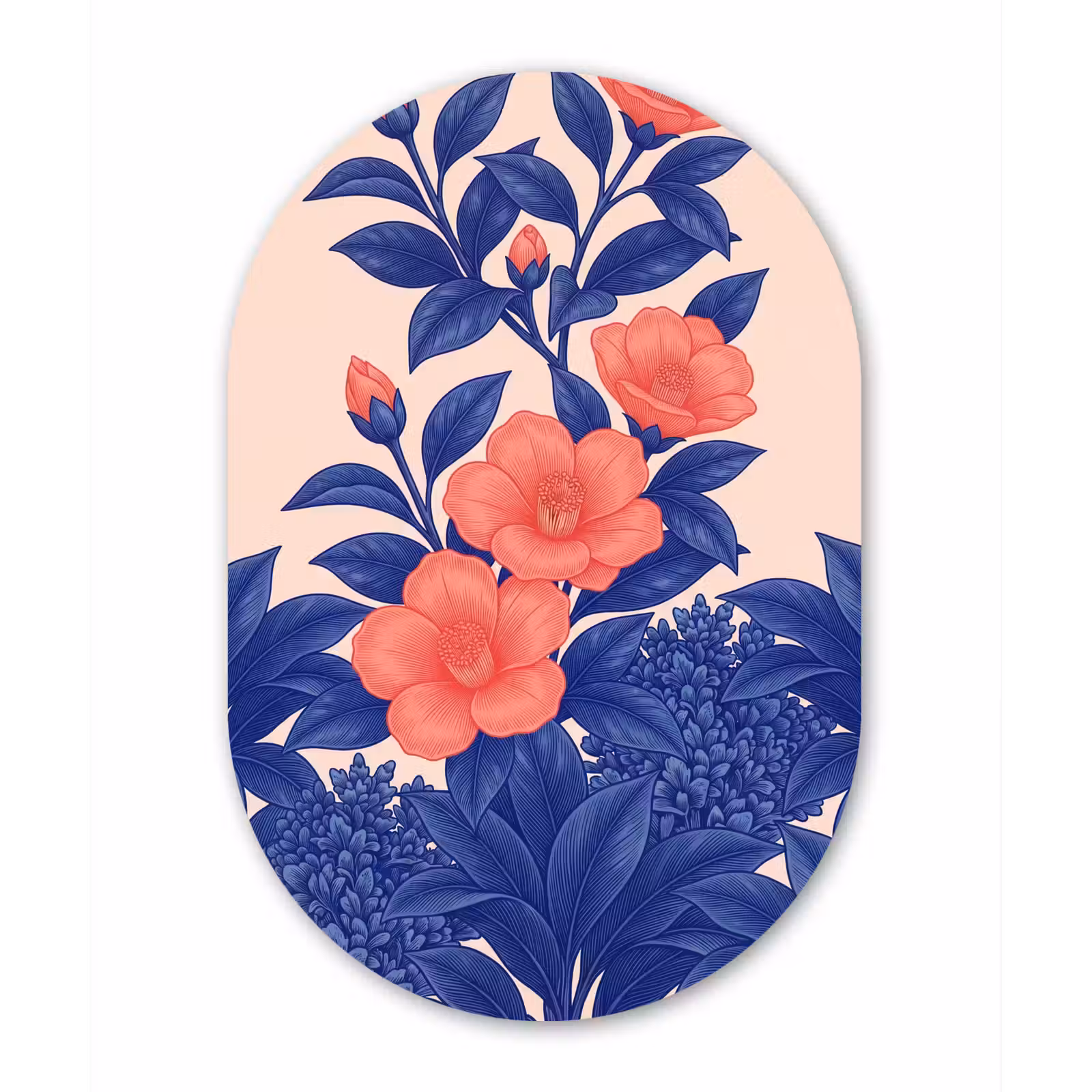 Forexbild Oval - Blüten – Blätter – Botanik - Bloemen - Bladeren - Botanisch Wandcirkel Ovaal Forex klein