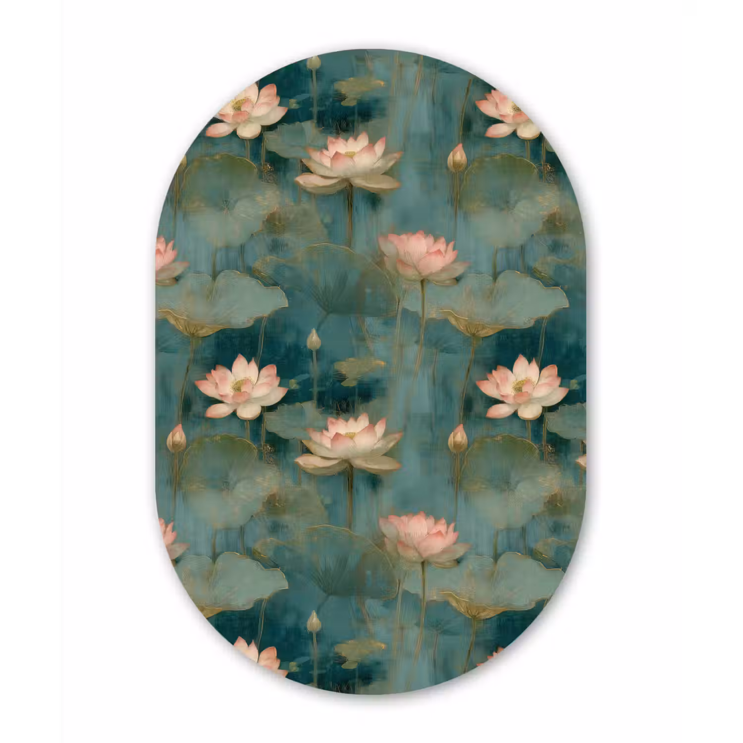 Botanisch - Bloemen - Roze Wandcirkel Ovaal Forex klein 630 -3d