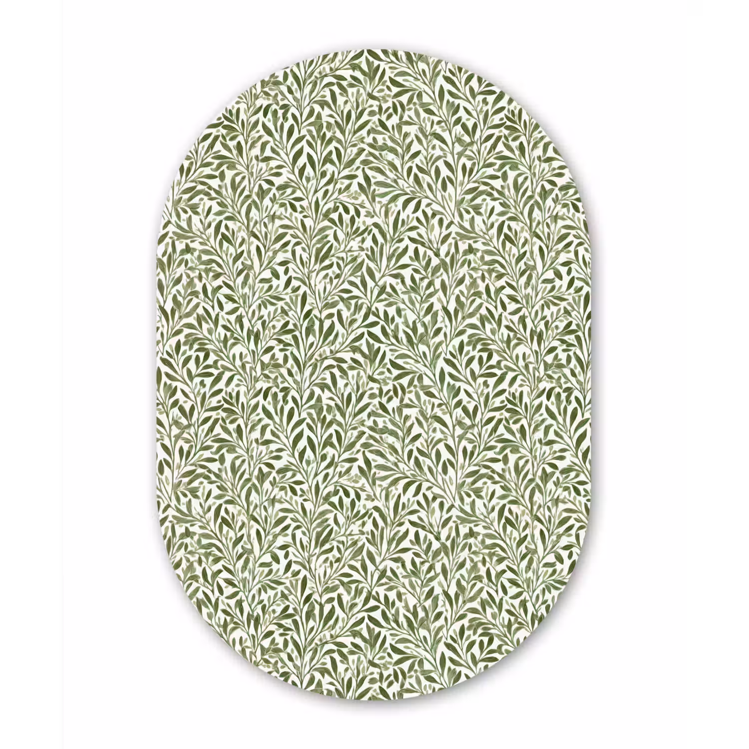 Botanisch - Takken - Groen Wandcirkel Ovaal Forex klein 630 -3d