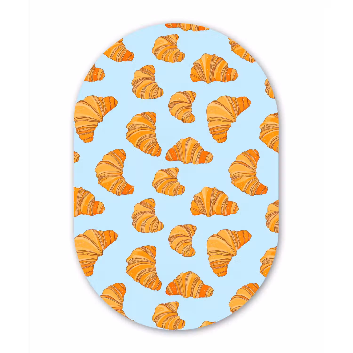 Croissant - Speels - Blauw Wandcirkel Ovaal Forex klein 630 -3d