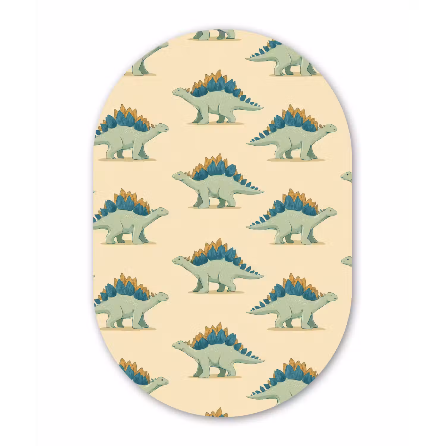 Dino - Patroon - Groen Wandcirkel Ovaal Forex klein 630 -3d