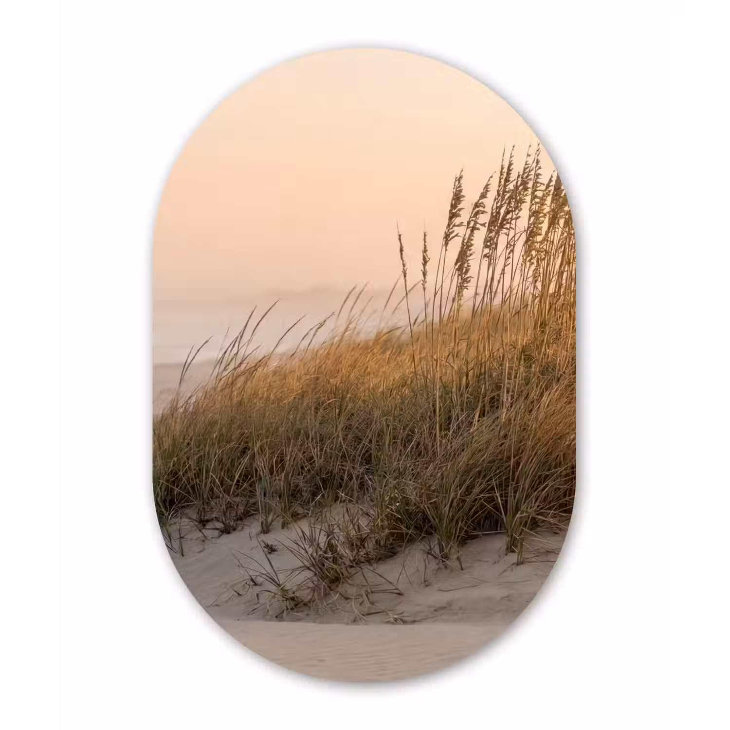 Duinlandschap - Zonsondergang - Strand Wandcirkel Ovaal Forex klein -3d
