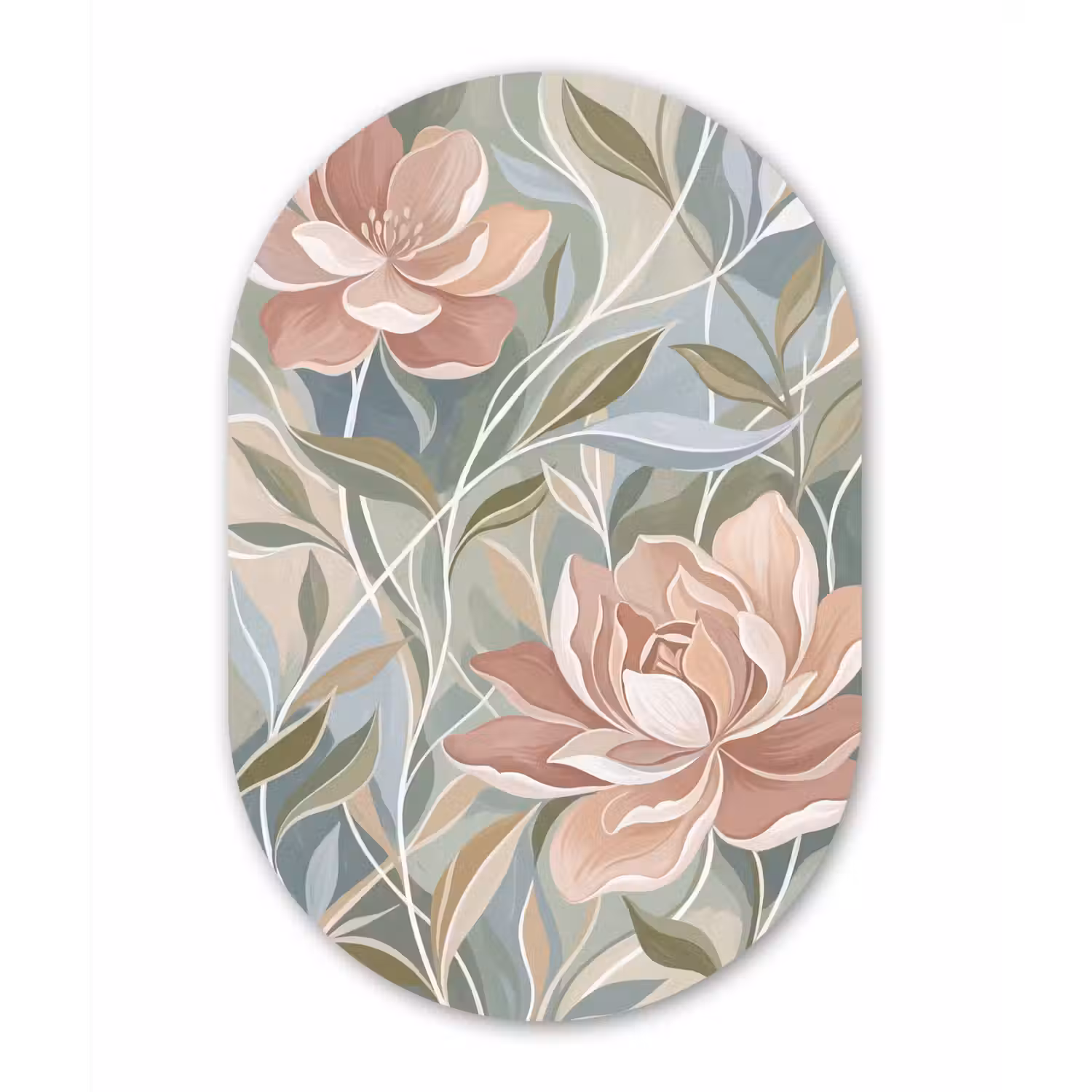 Elegant - Romantiek - Roze Wandcirkel Ovaal Forex klein -3d
