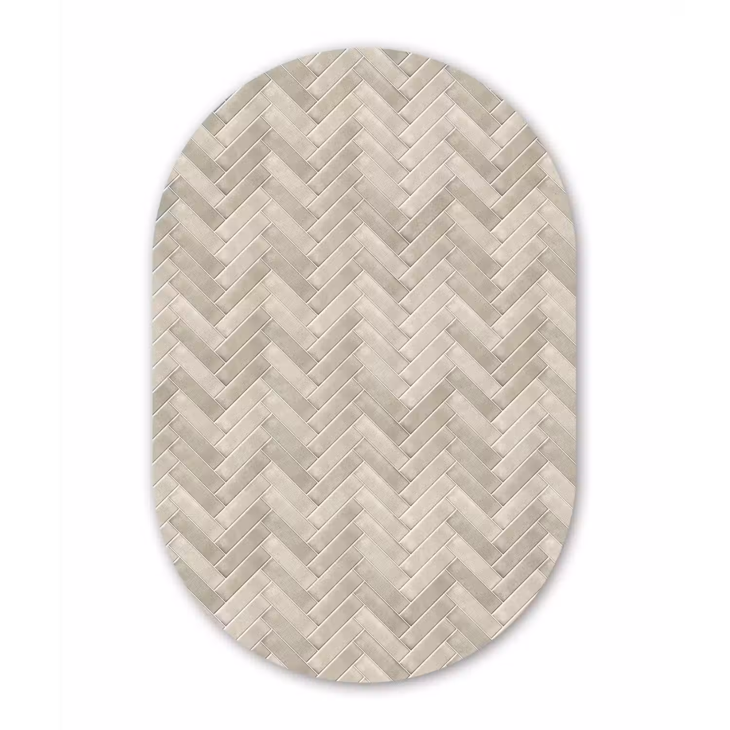 Visgraat - Wandtegel - Beige Wandcirkel Ovaal Forex klein 630 -3d