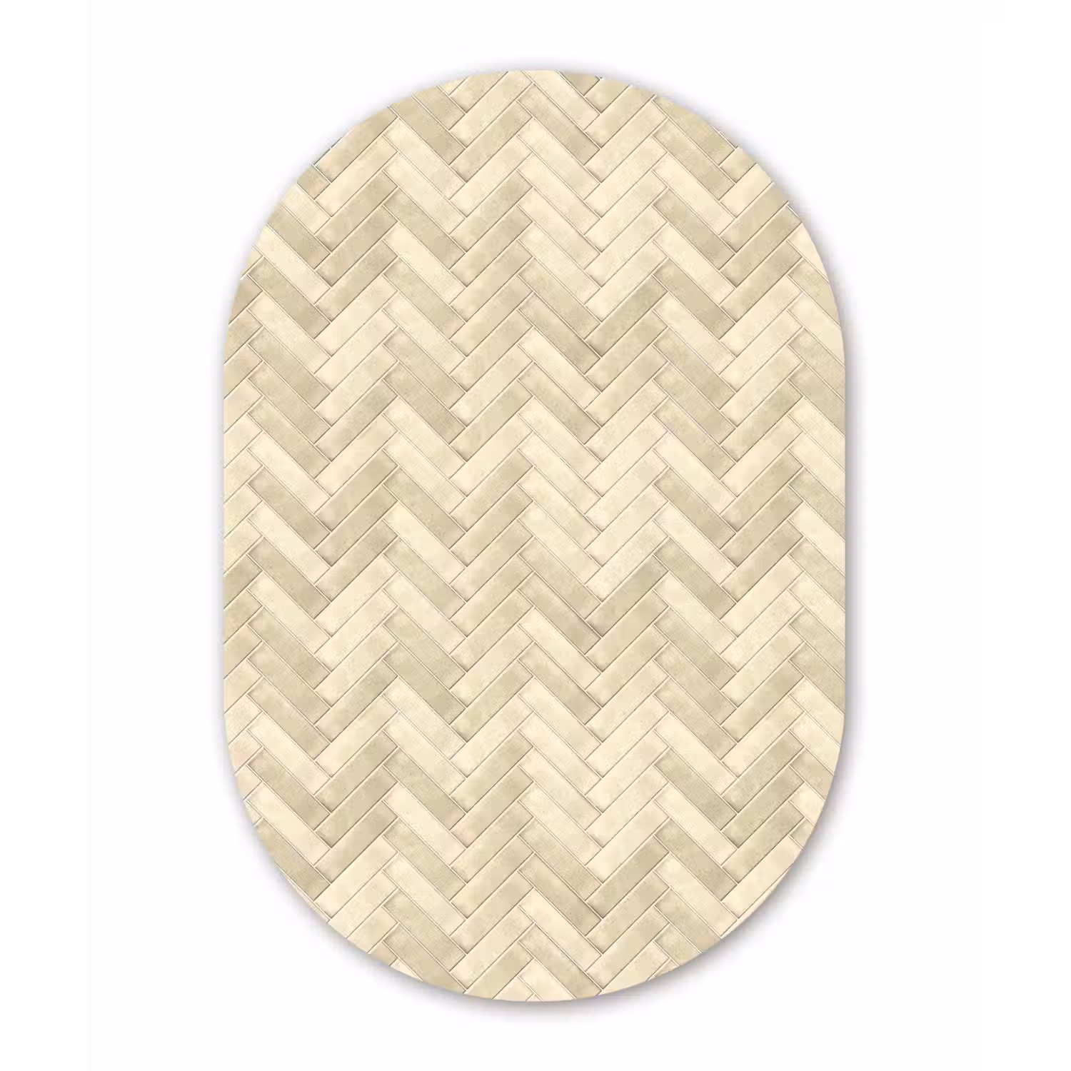 Visgraat - Wandtegel - Licht Beige Wandcirkel Ovaal Forex klein 630 -3d