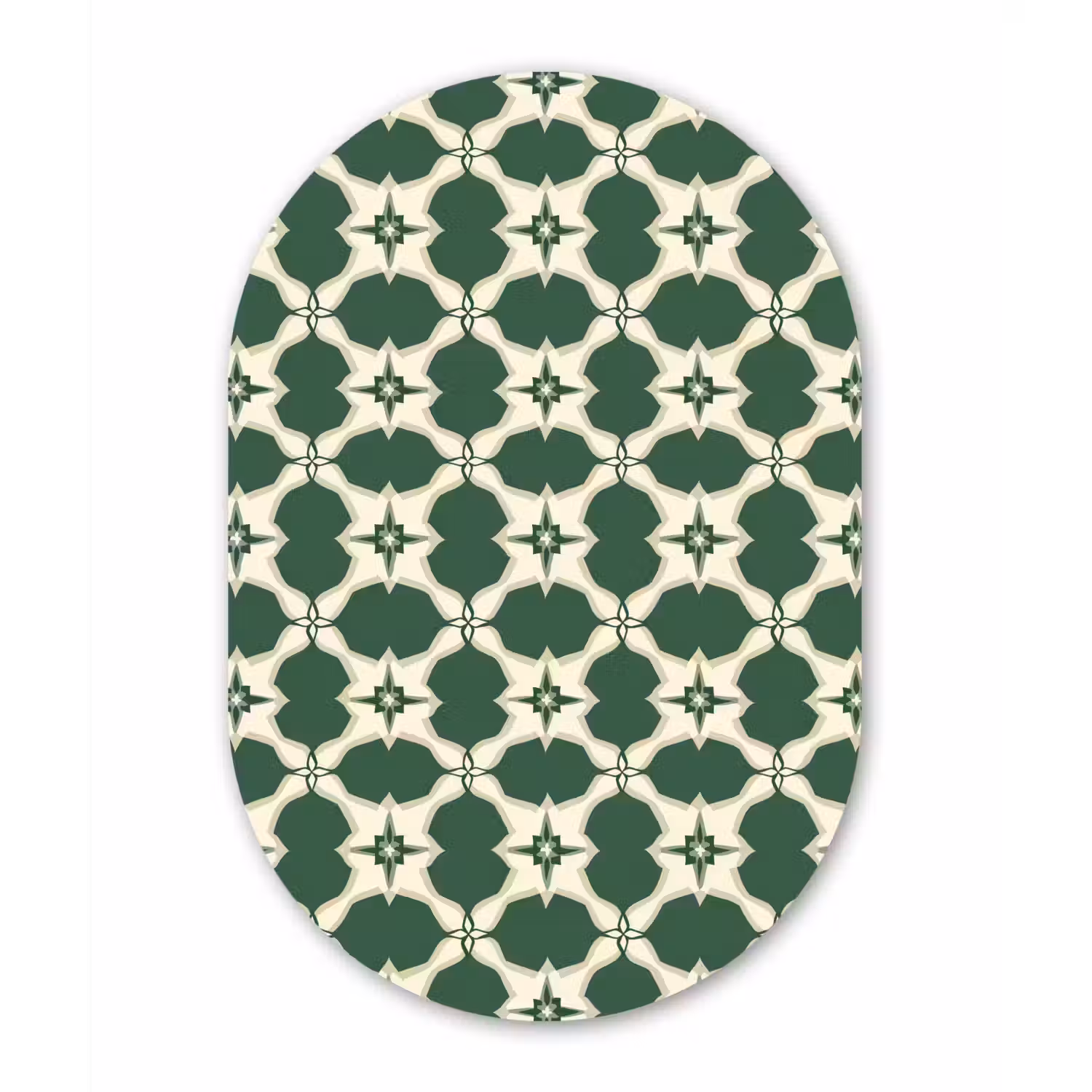 Tegel - Klassiek - Groen Wandcirkel Ovaal Forex klein 630 -3d