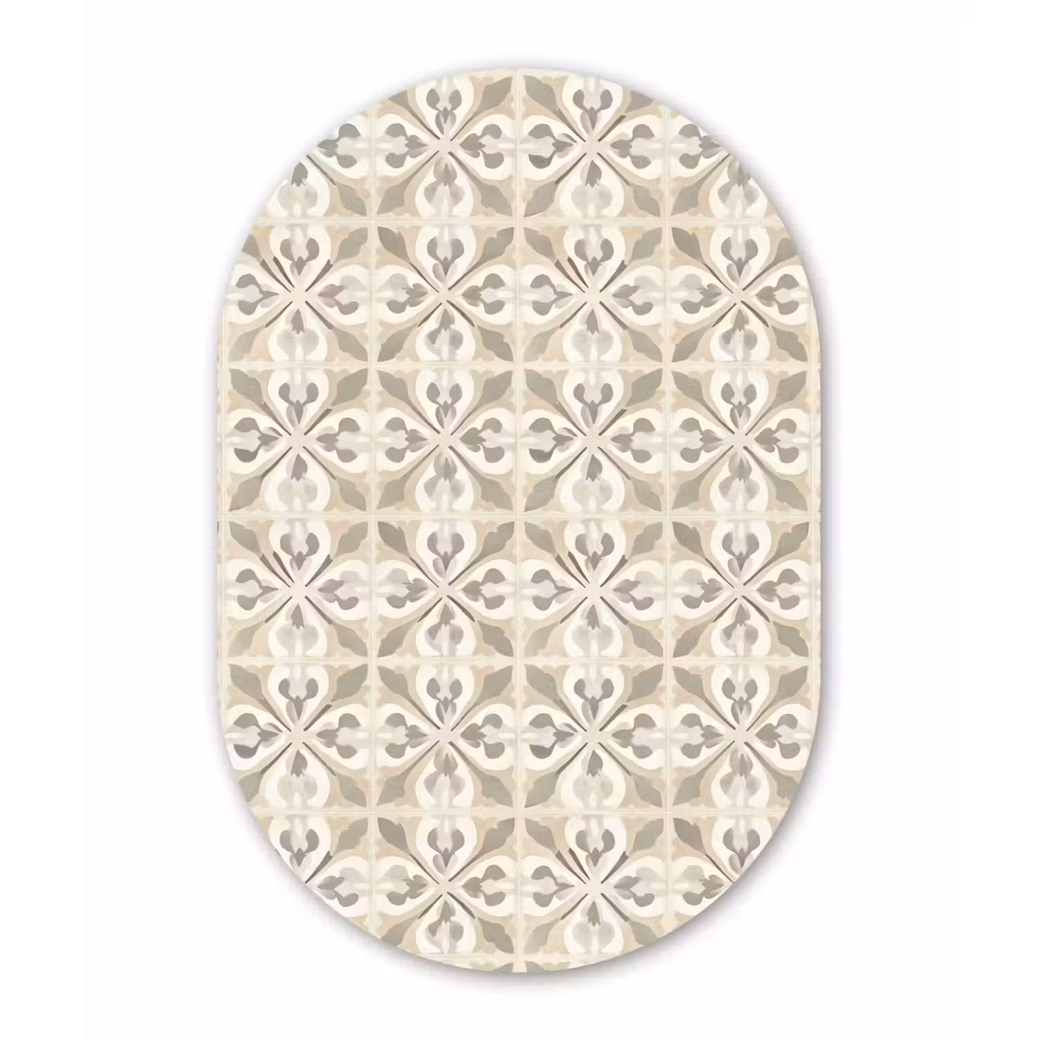Tegel - Motief - Beige Wandcirkel Ovaal Forex klein 630 -3d