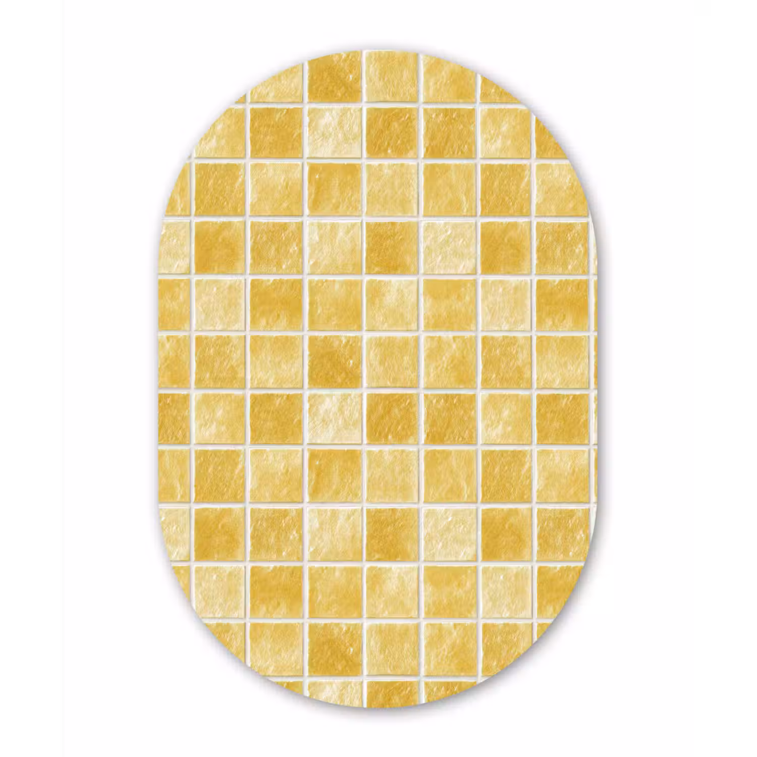 Tegels - Mozaïek - Textuur - Goudgeel Wandcirkel Ovaal Forex klein 630 -3d