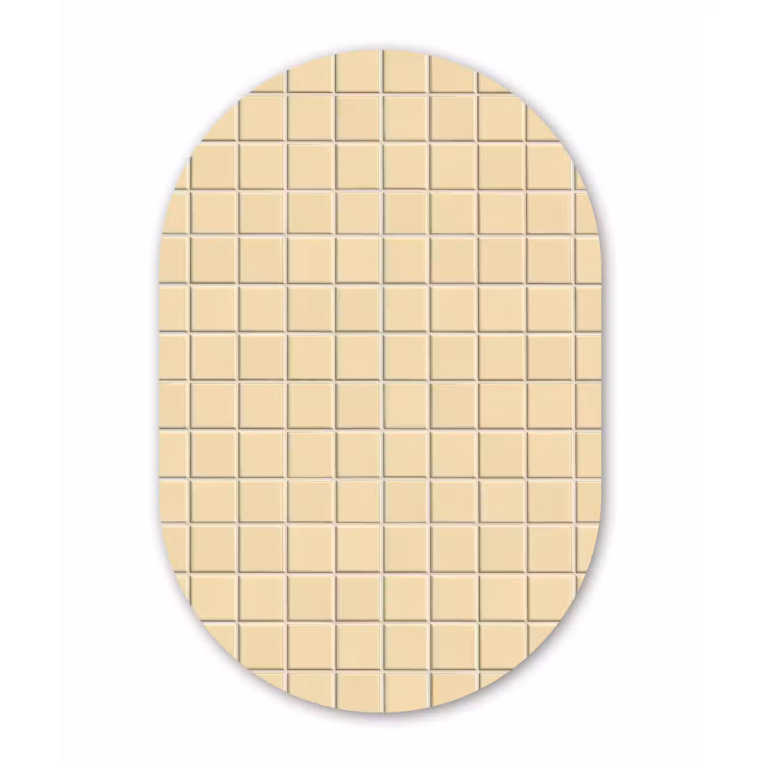Tegels - Patroon - Crème Wandcirkel Ovaal Forex klein 630 -3d
