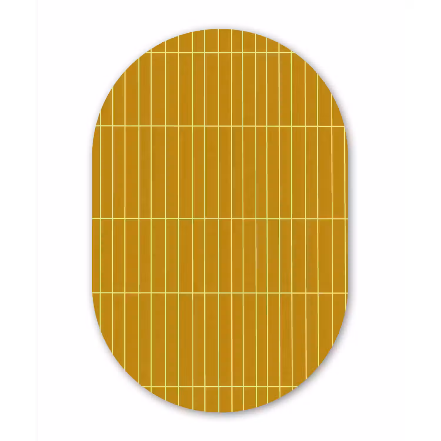 Tegels - Verticaal - Mosterdgeel Wandcirkel Ovaal Forex klein 630 -3d