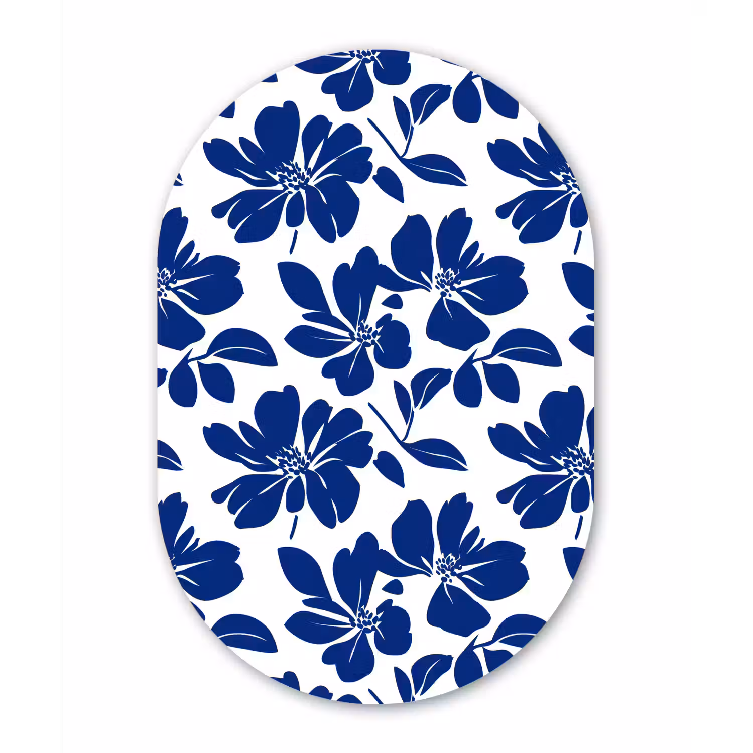 Floraal - Modern - Blauw Wandcirkel Ovaal Forex klein 630 -3d