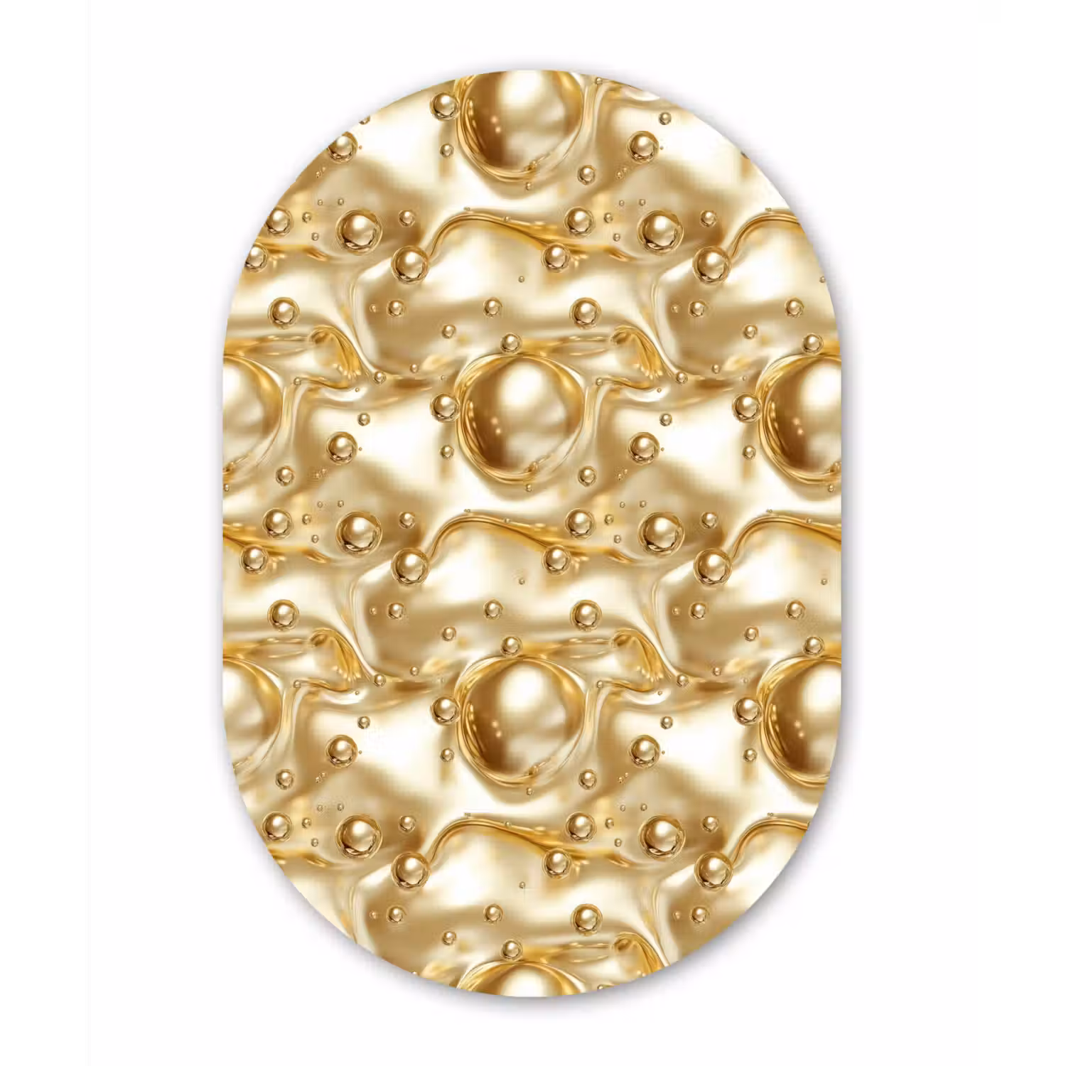 Vloeibaar - Druppels - Goud Wandcirkel Ovaal Forex klein 630 -3d
