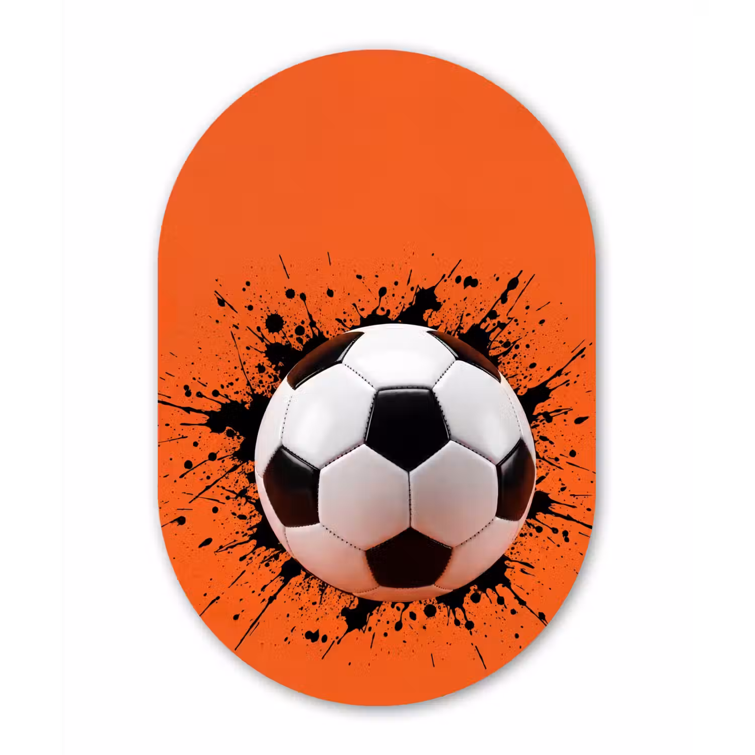 Voetbal - Verf - Sport - Oranje Wandcirkel Ovaal Forex klein -3d