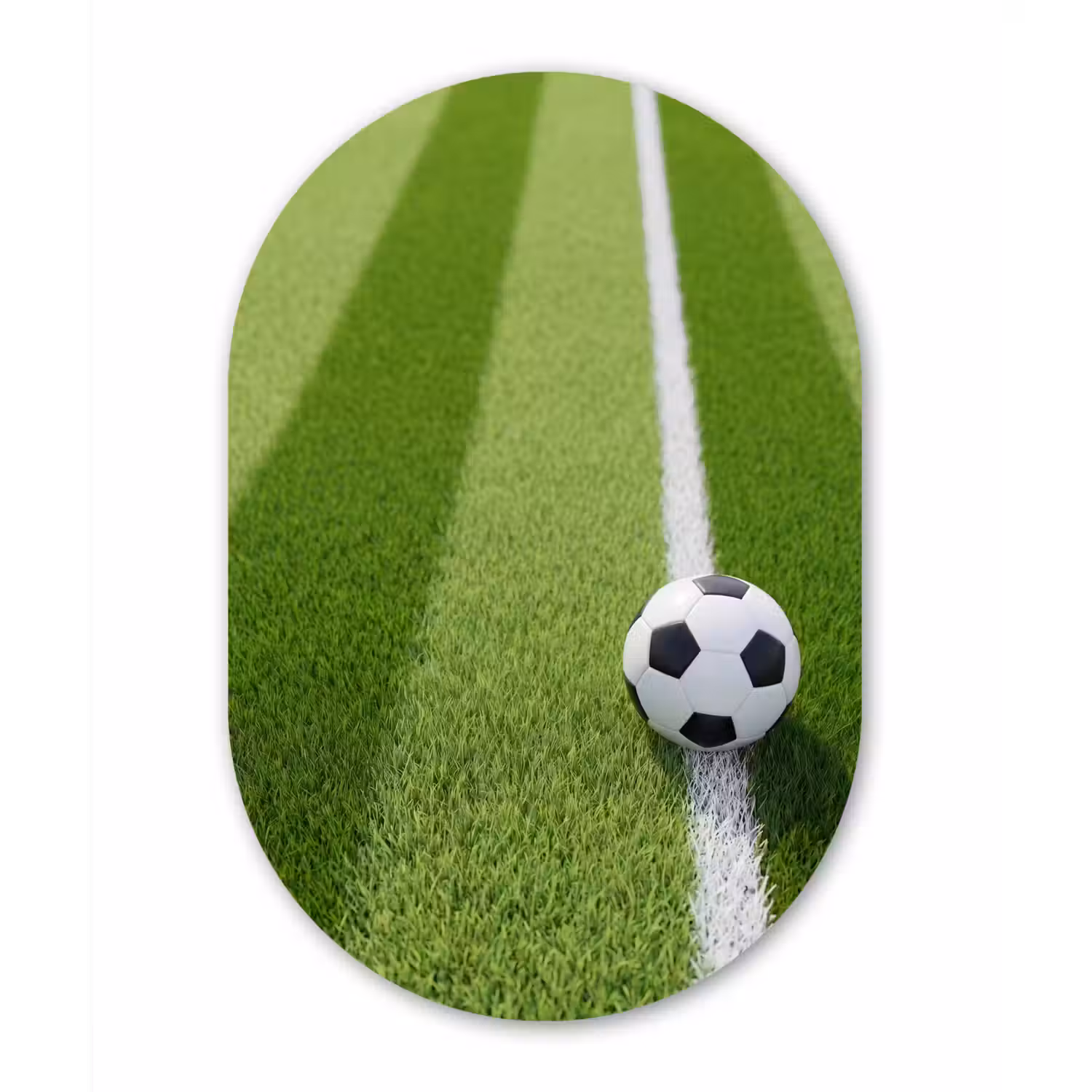 Voetbal - Grasveld - Sport - Groen Wandcirkel Ovaal Forex klein -3d