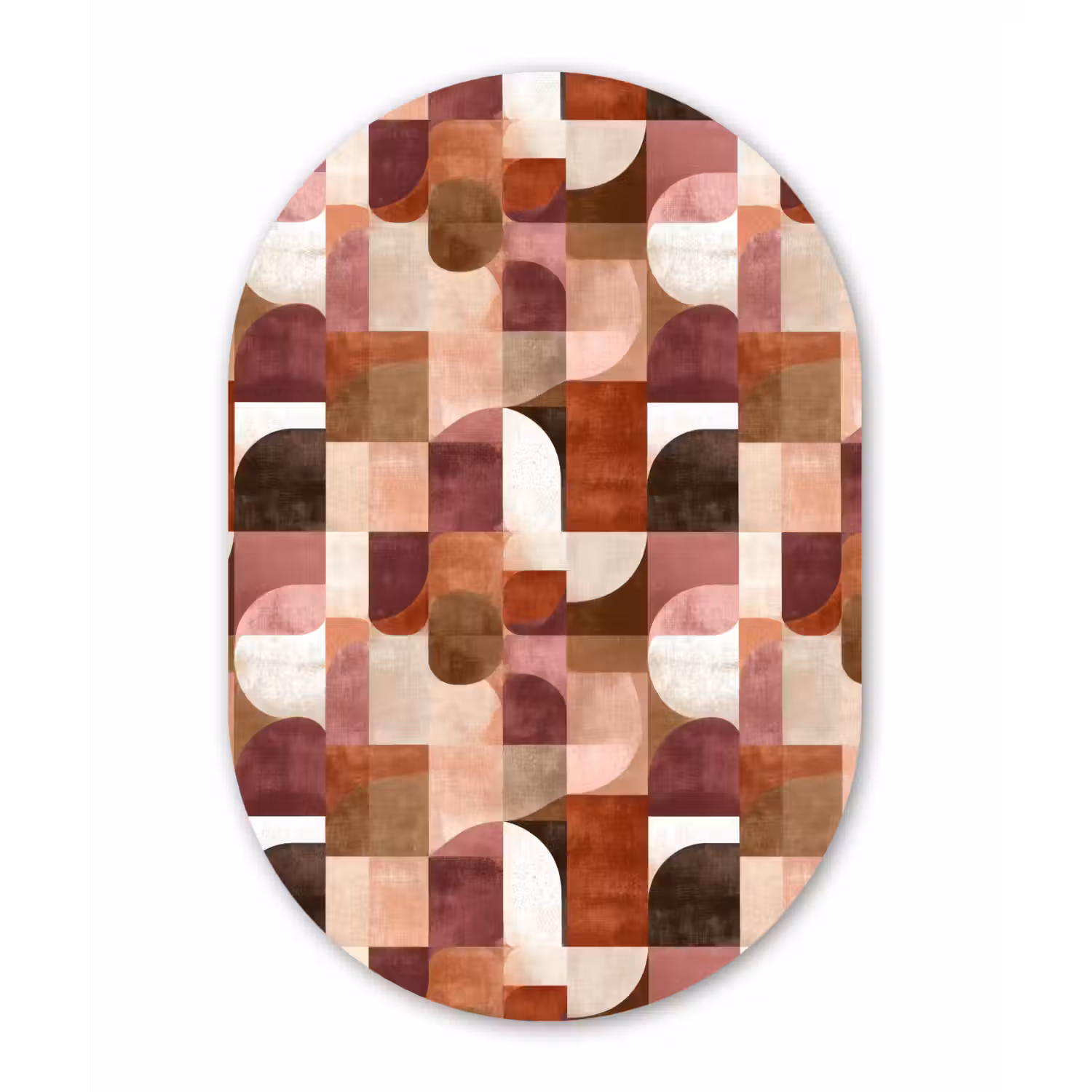 Geometrie - Modern - Retro Wandcirkel Ovaal Forex klein 630 -3d