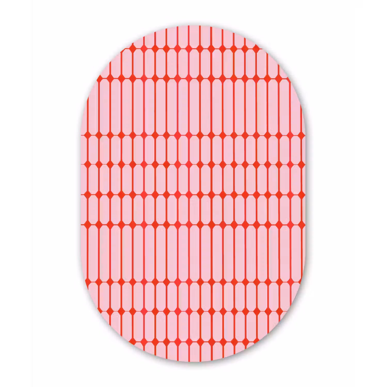 Geometrisch - Minimalistisch - Rood - Roze Wandcirkel Ovaal Forex klein 630 -3d