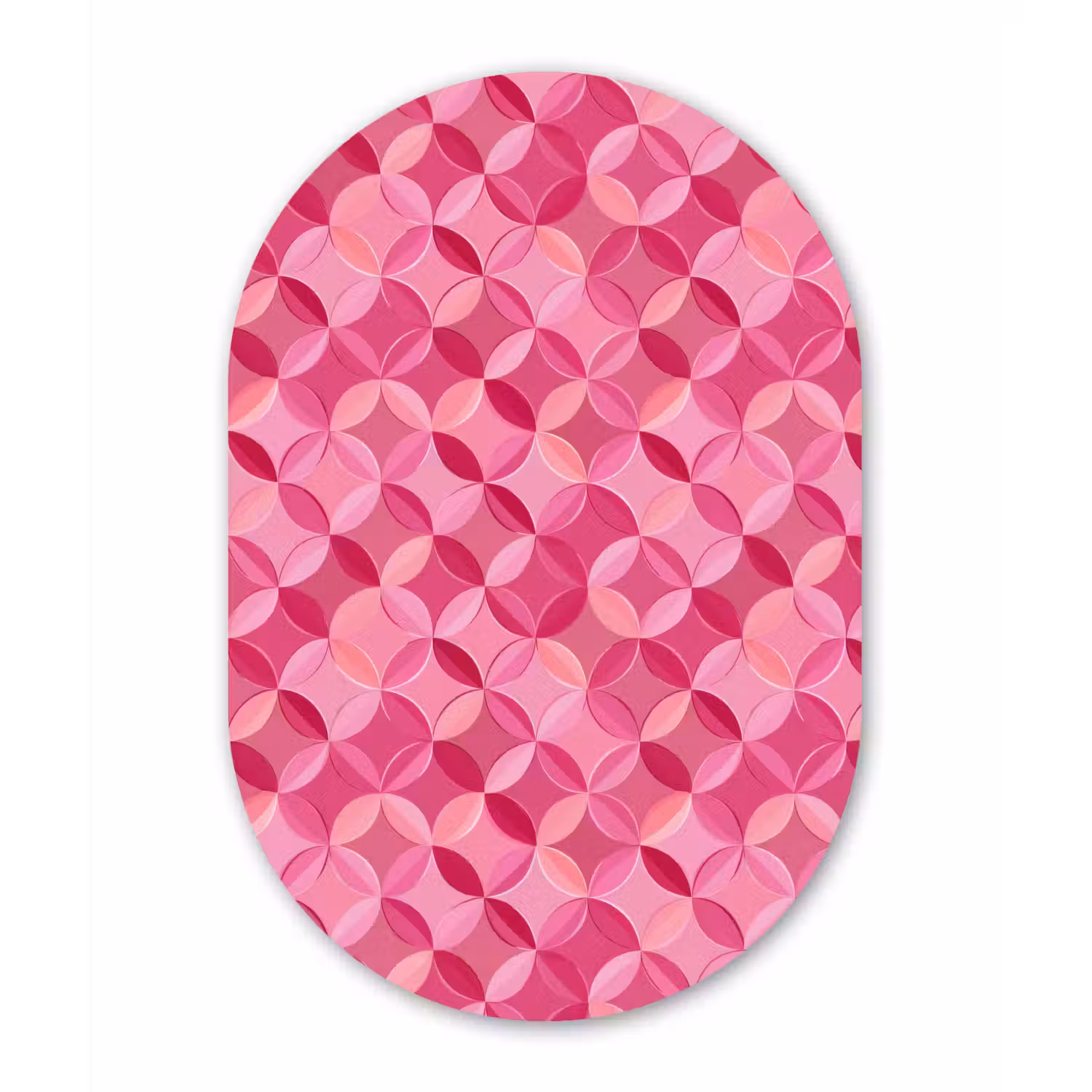 Geometrisch - Mozaïek - Modern - Roze Wandcirkel Ovaal Forex klein 630 -3d