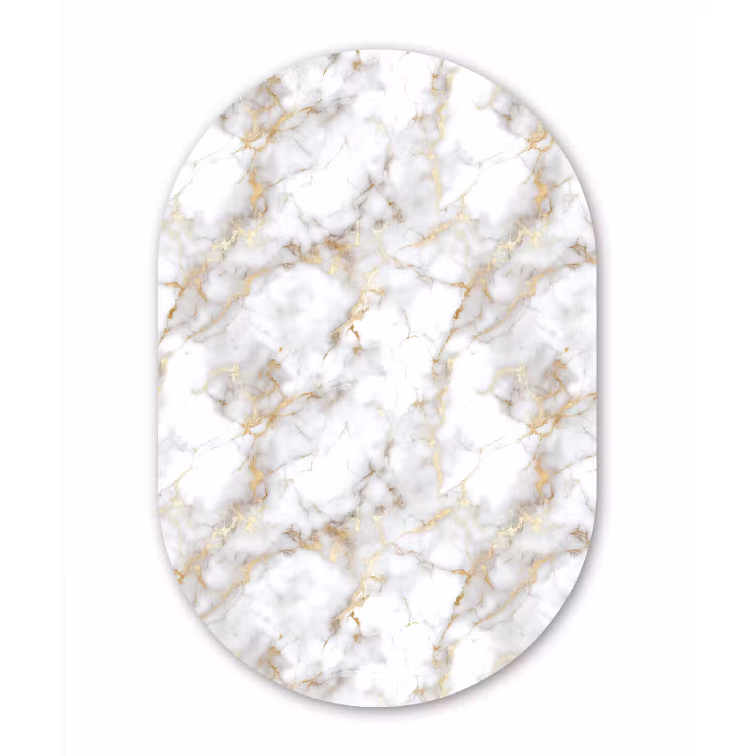 Gouden aders - Marmer - Wit Wandcirkel Ovaal Forex klein 630 -3d