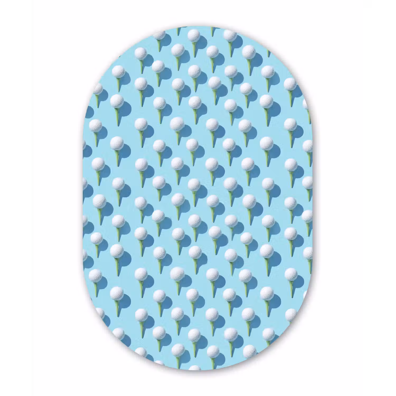 Golf - Ballen - Blauw Wandcirkel Ovaal Forex klein 630 -3d