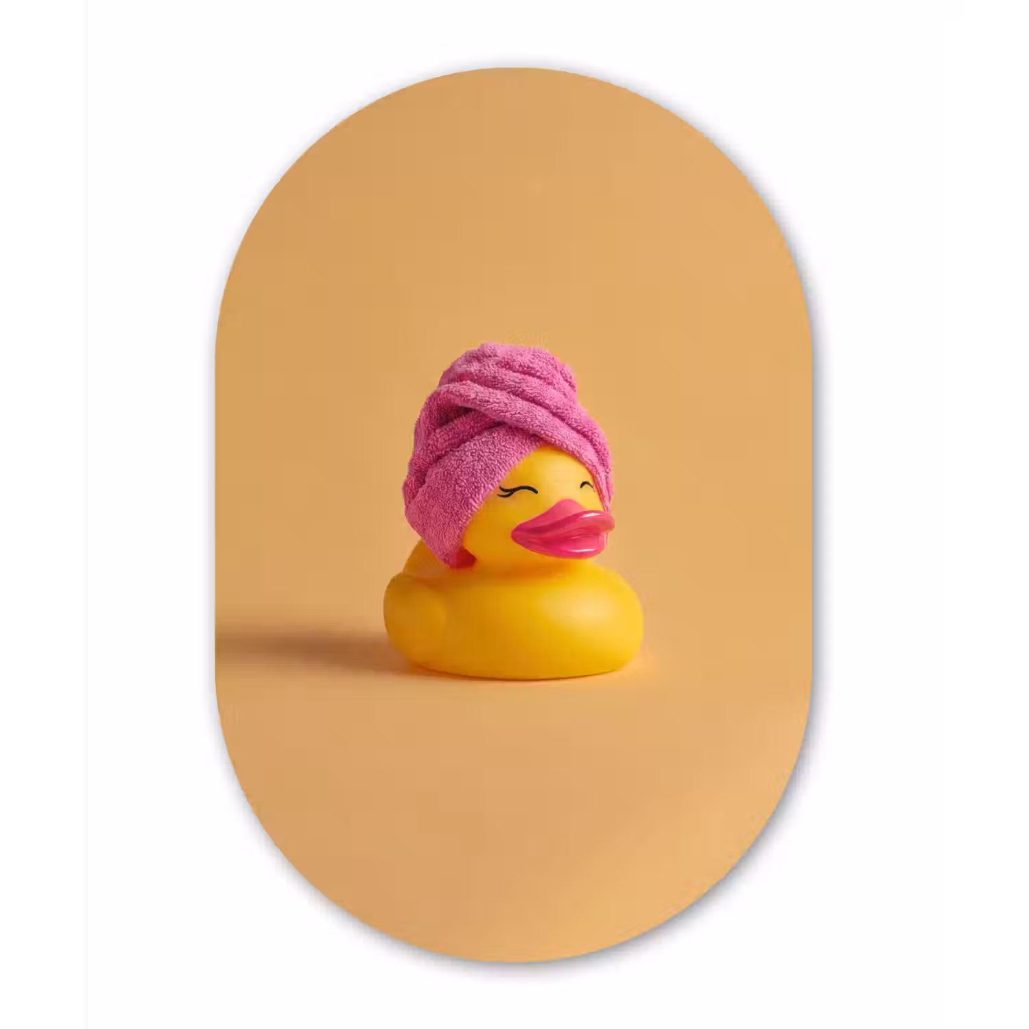 Badeend - Handdoek - Kleurrijk Wandcirkel Ovaal Forex klein -3d