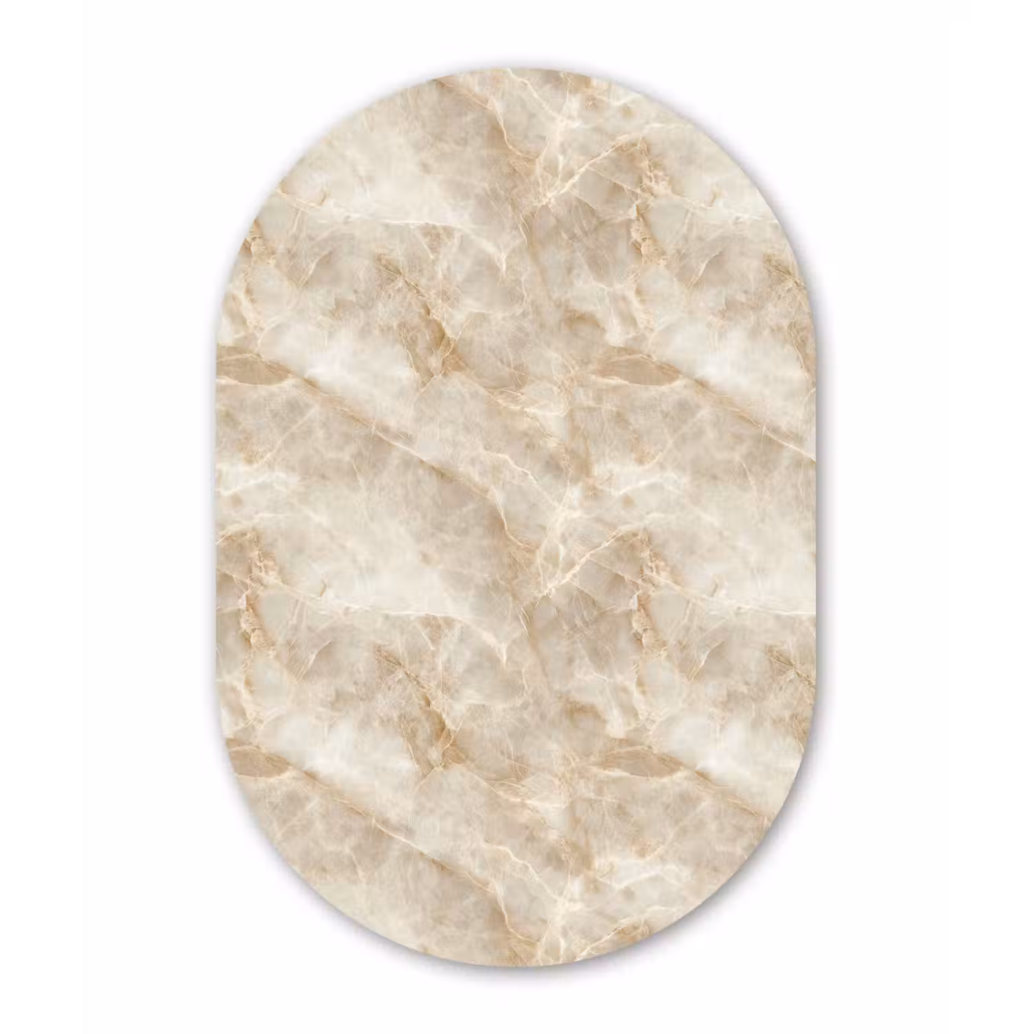 Lichtbeige - Onyx - Subtiel Wandcirkel Ovaal Forex klein 630 -3d