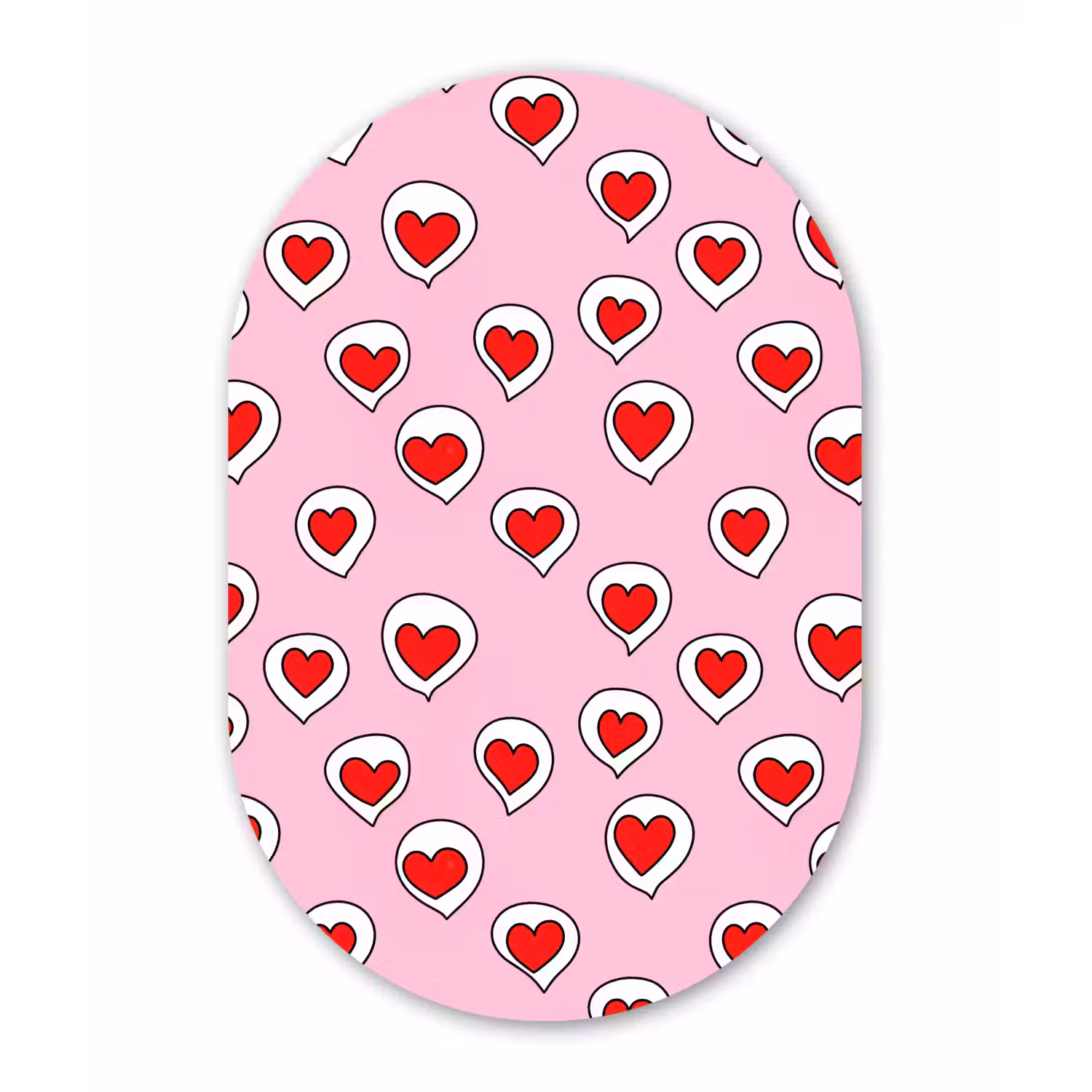 Hartjes - Patroon - Rood Wandcirkel Ovaal Forex klein 630 -3d