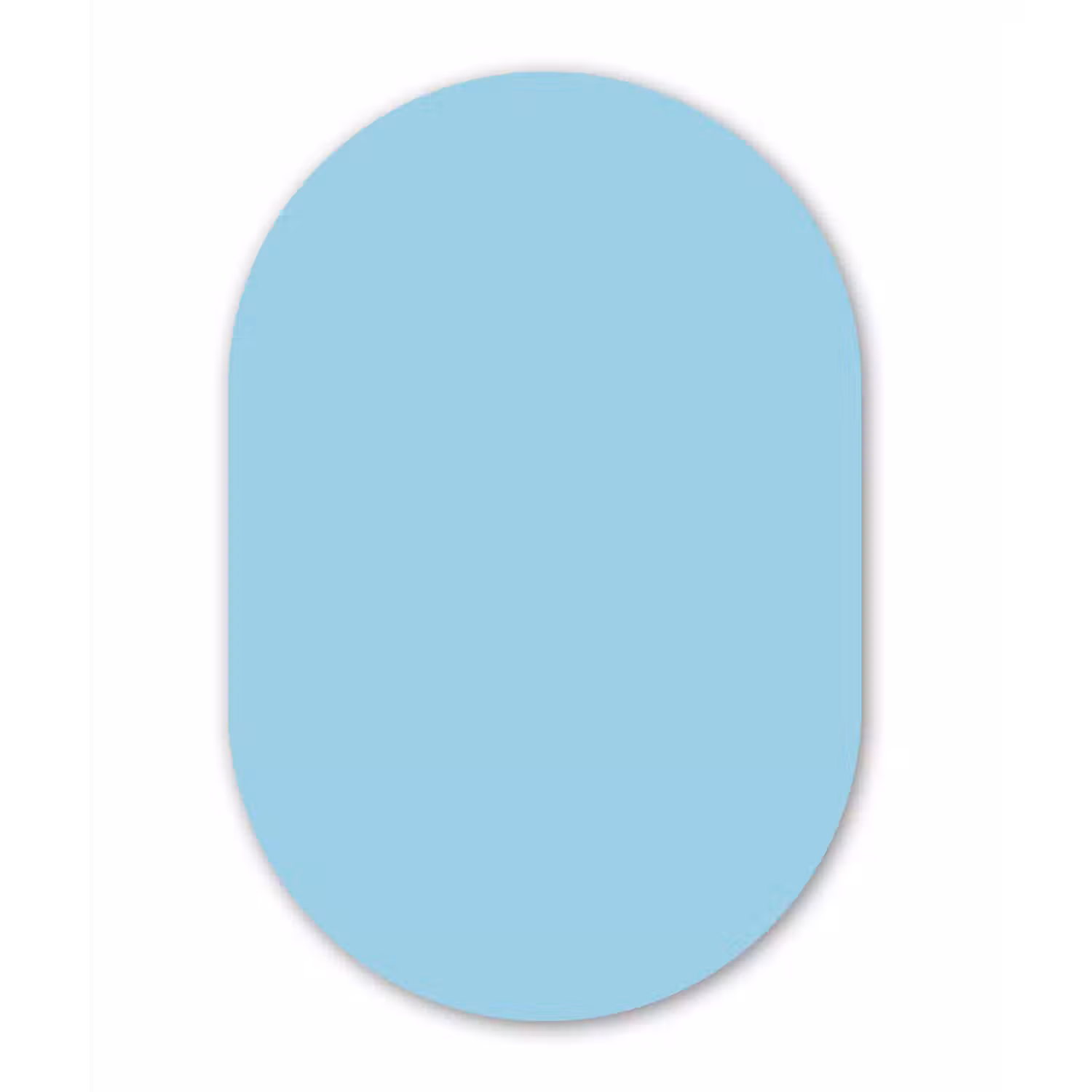 Ice - Blue - Blauw Wandcirkel Ovaal Forex klein 630 -3d