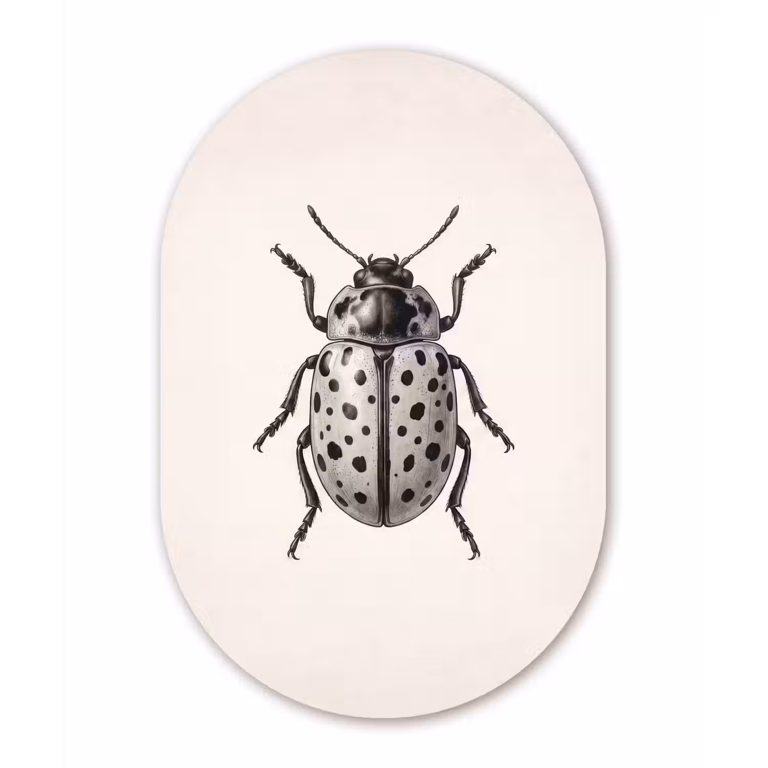 Kever - Insect - Vintage Wandcirkel Ovaal Forex klein -3d