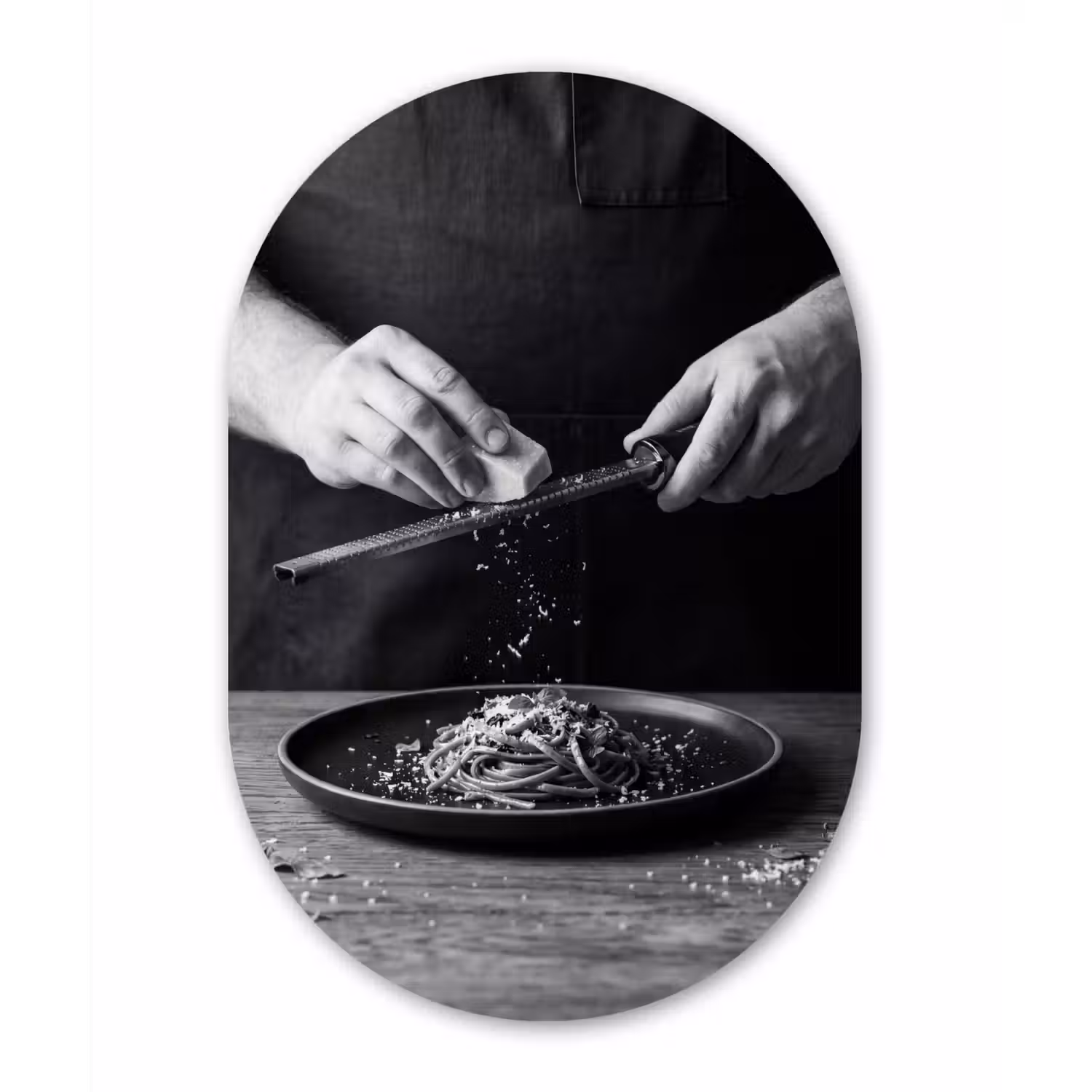 Kaas - Pasta - Rasp Wandcirkel Ovaal Forex klein -3d