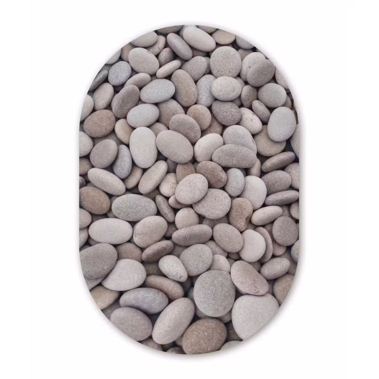 Kiezels - Stenen - Grijs Wandcirkel Ovaal Forex klein -3d