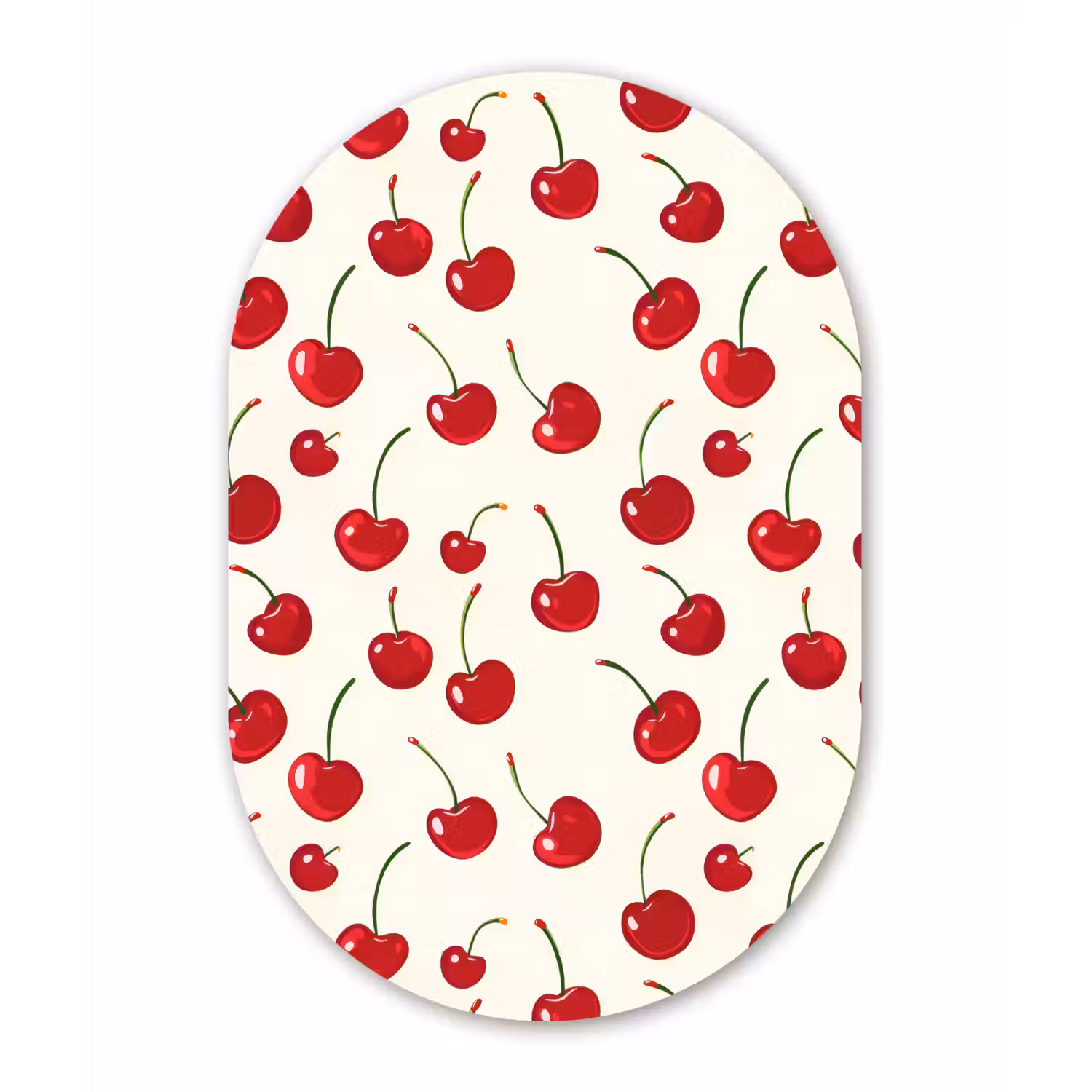 Kersen - Minimalistisch - Rood Wandcirkel Ovaal Forex klein 630 -3d