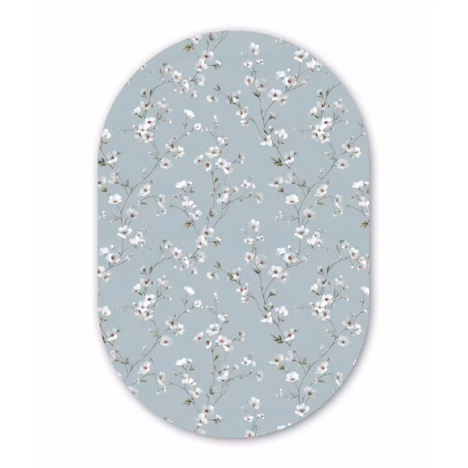Klassiek - Bloemen - Blauw Wandcirkel Ovaal Forex klein 630 -3d